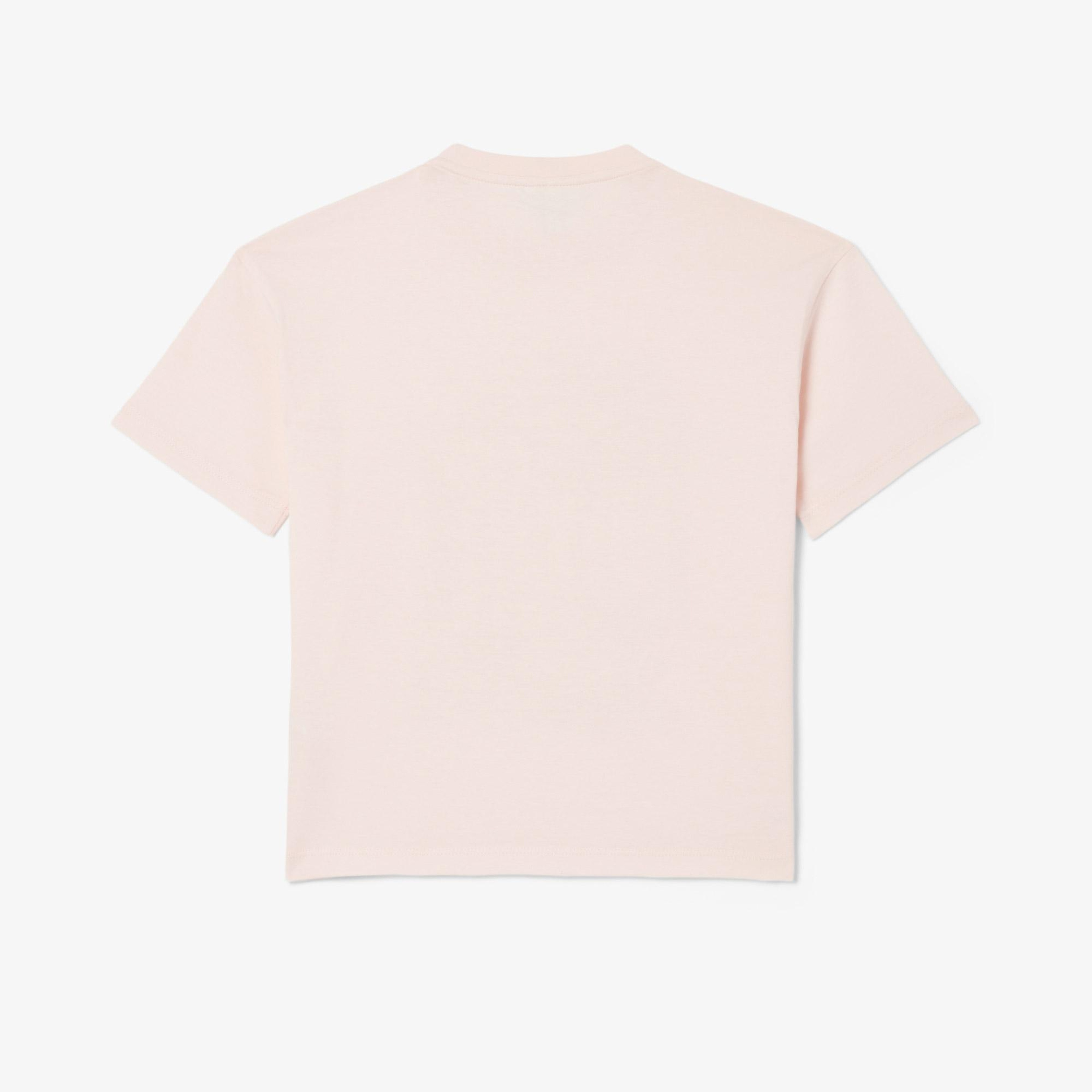 Lacoste Çocuk Bisiklet Yaka Baskılı Açık Pembe T-Shirt