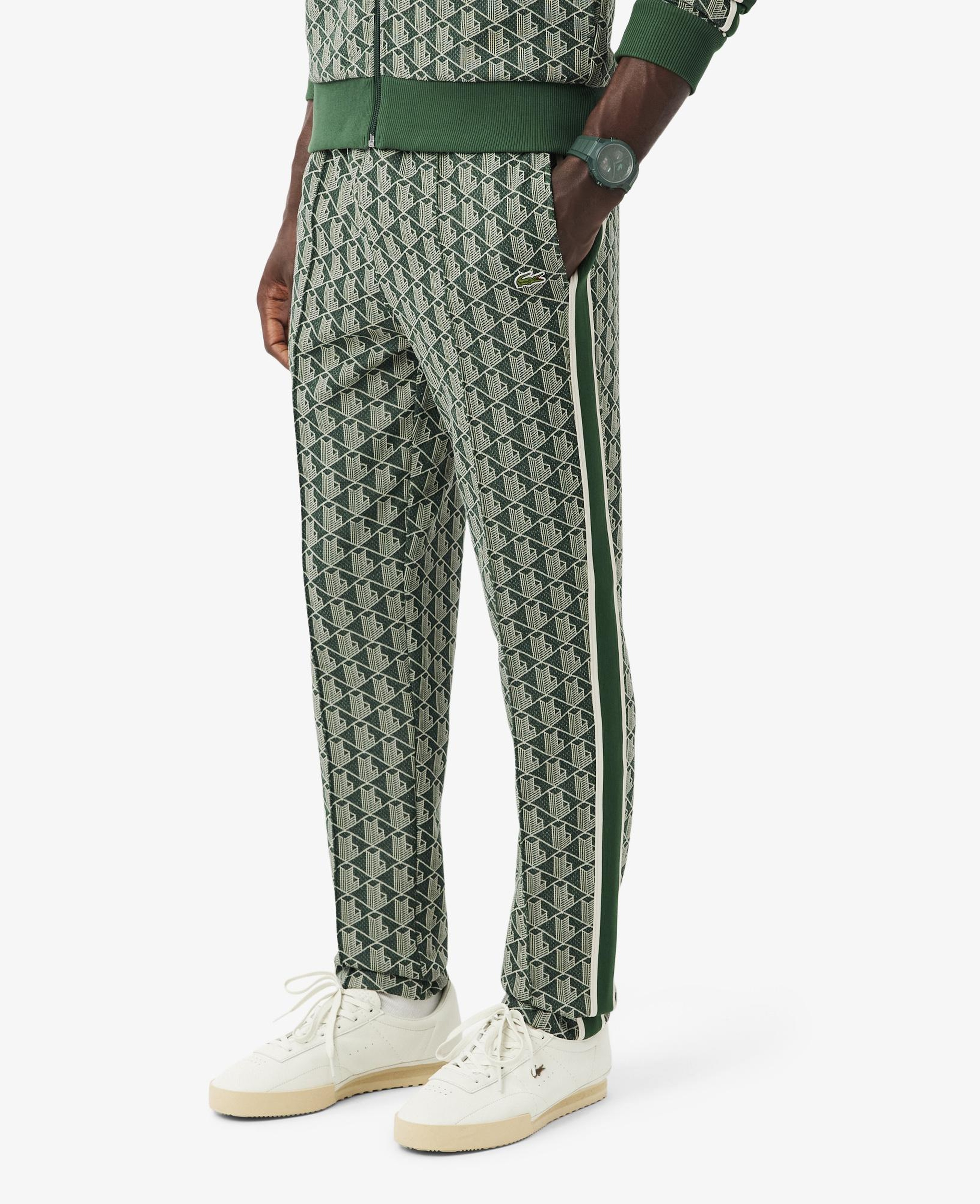 Paris Erkek Regular Fit Monogram Yeşil Eşofman Altı