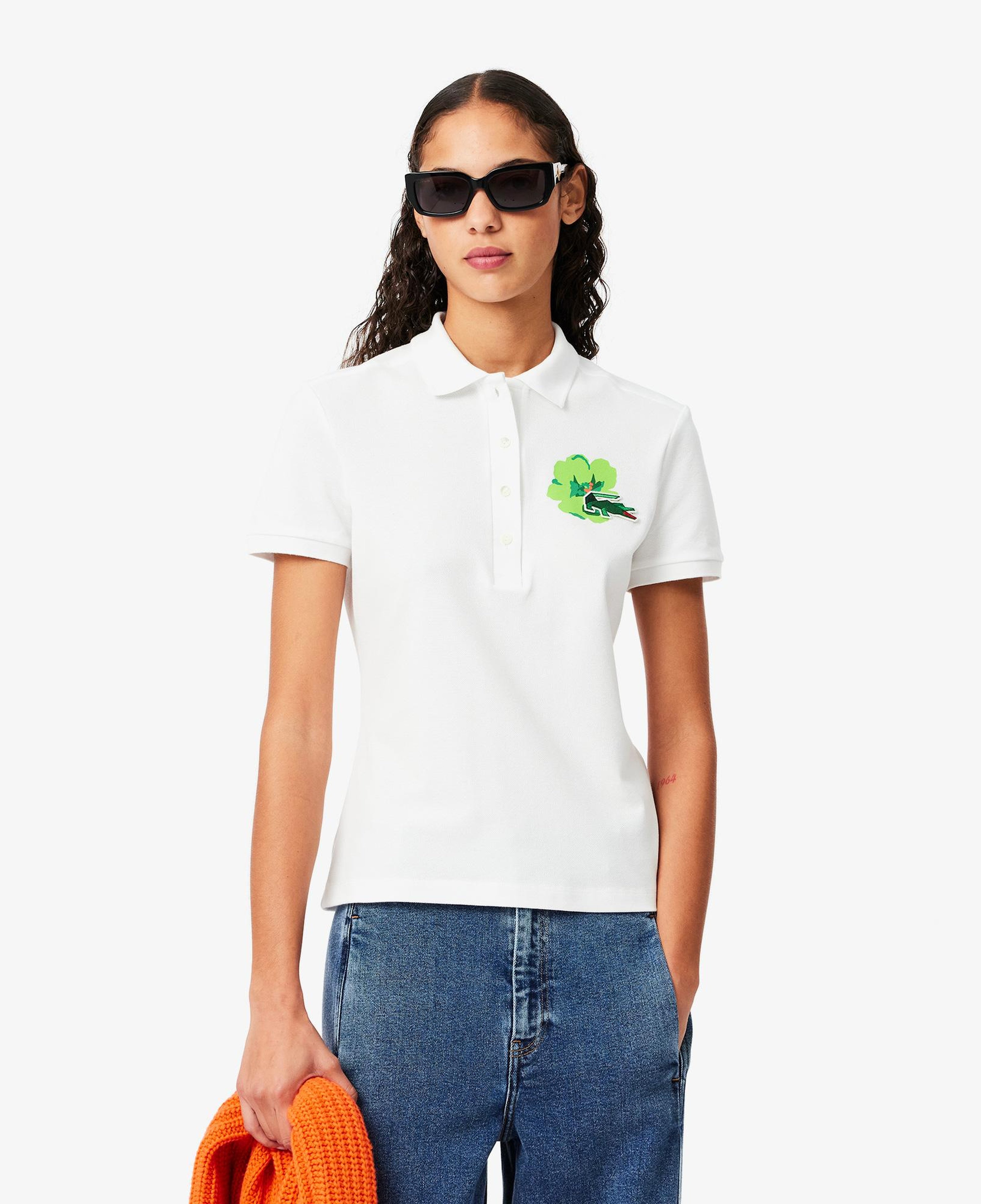 Lacoste Kadın Slim Fit Beyaz Polo