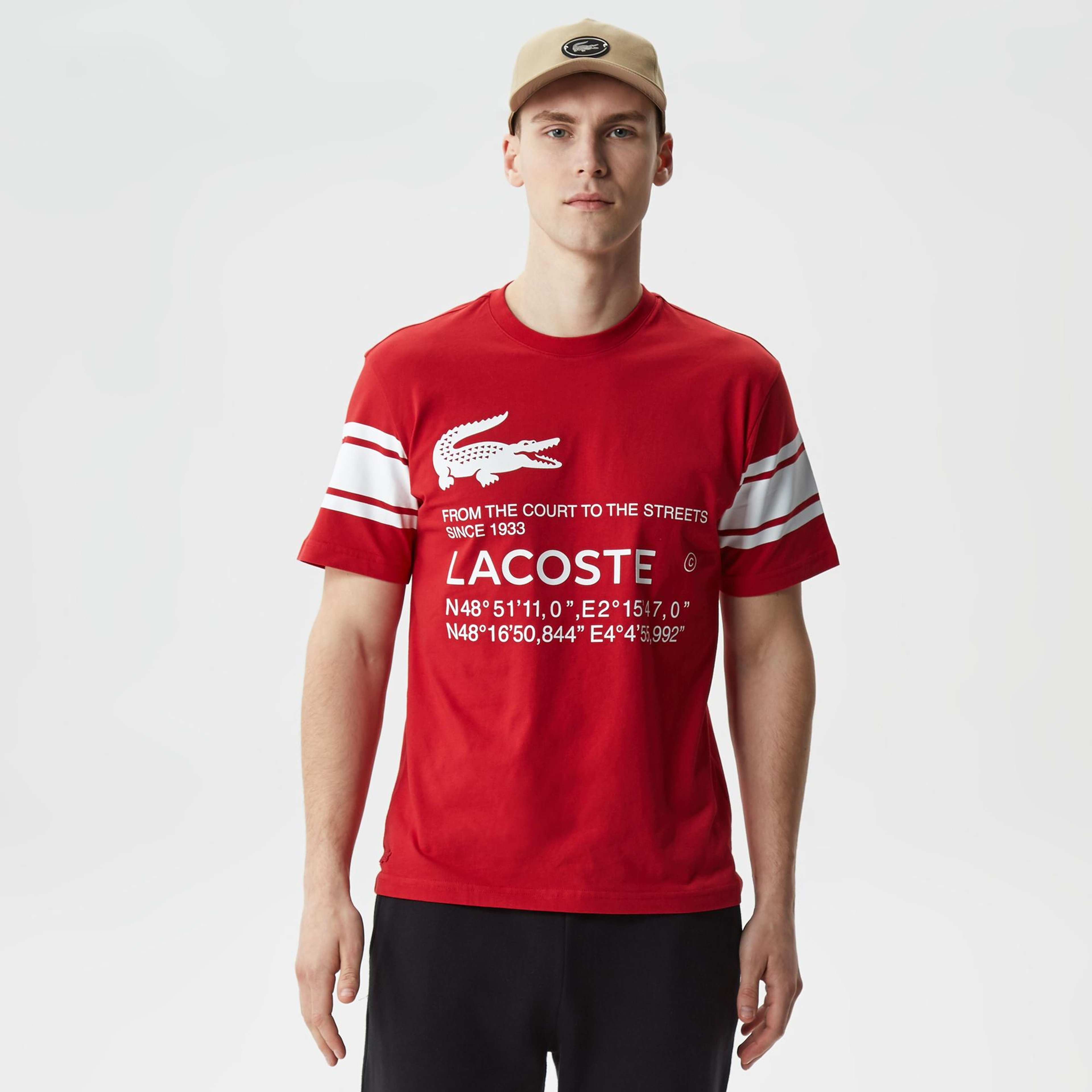 Active Erkek Relaxed Fit Bisiklet Yaka Baskılı Kırmızı T-Shirt