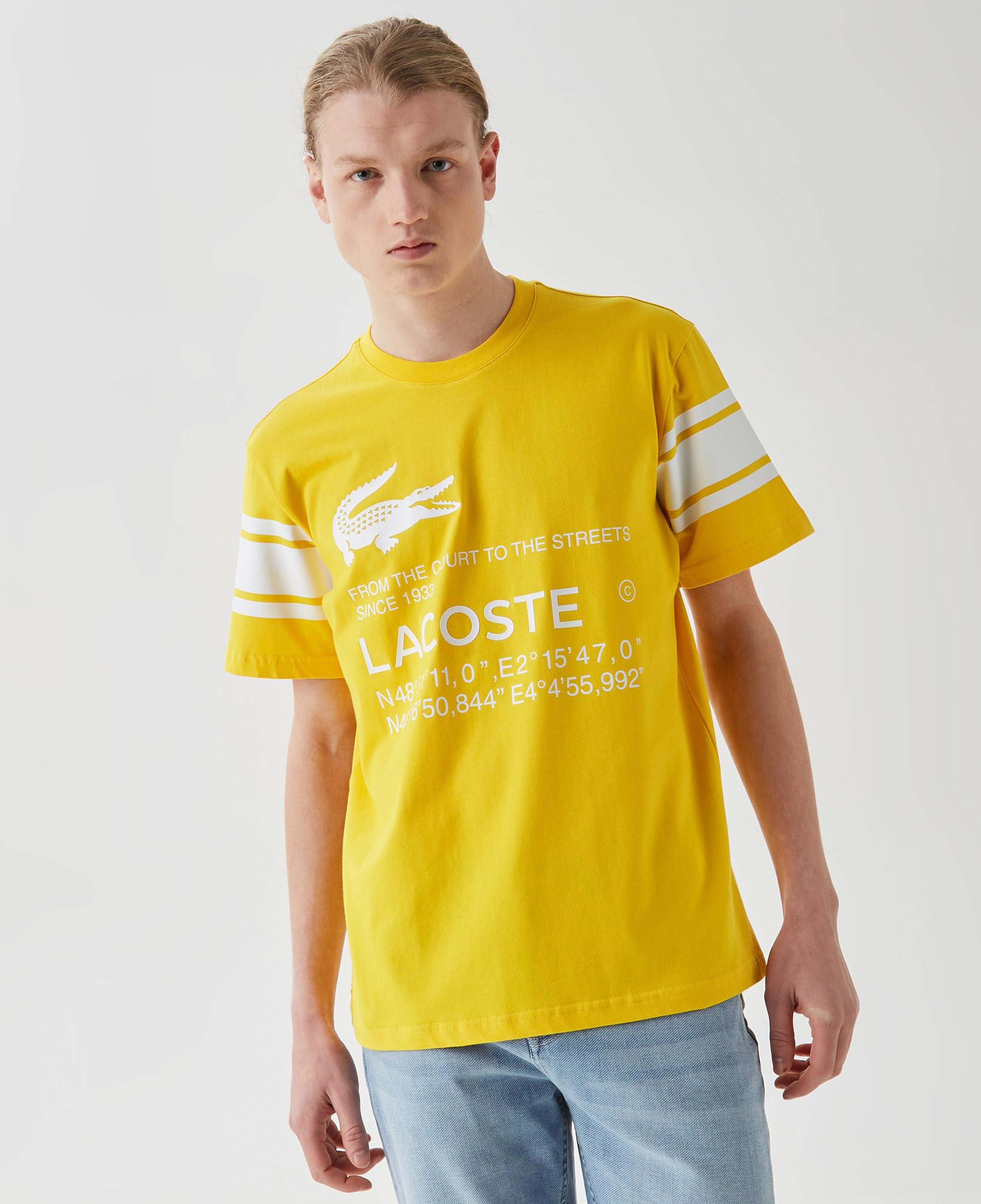 Active Erkek Relaxed Fit Bisiklet Yaka Baskılı Sarı T-Shirt