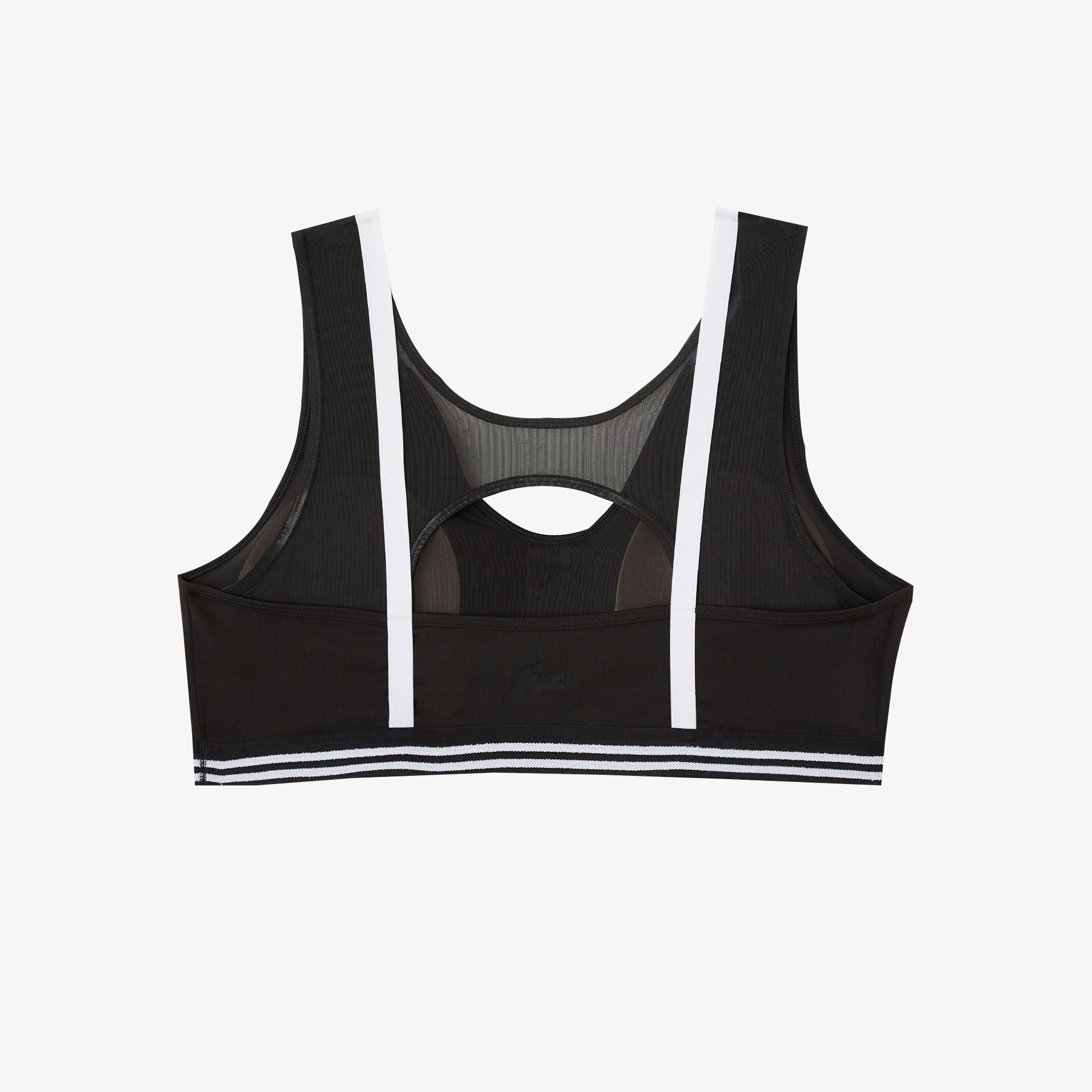 Lacoste SPORT Kadın V Yaka Siyah Crop Top