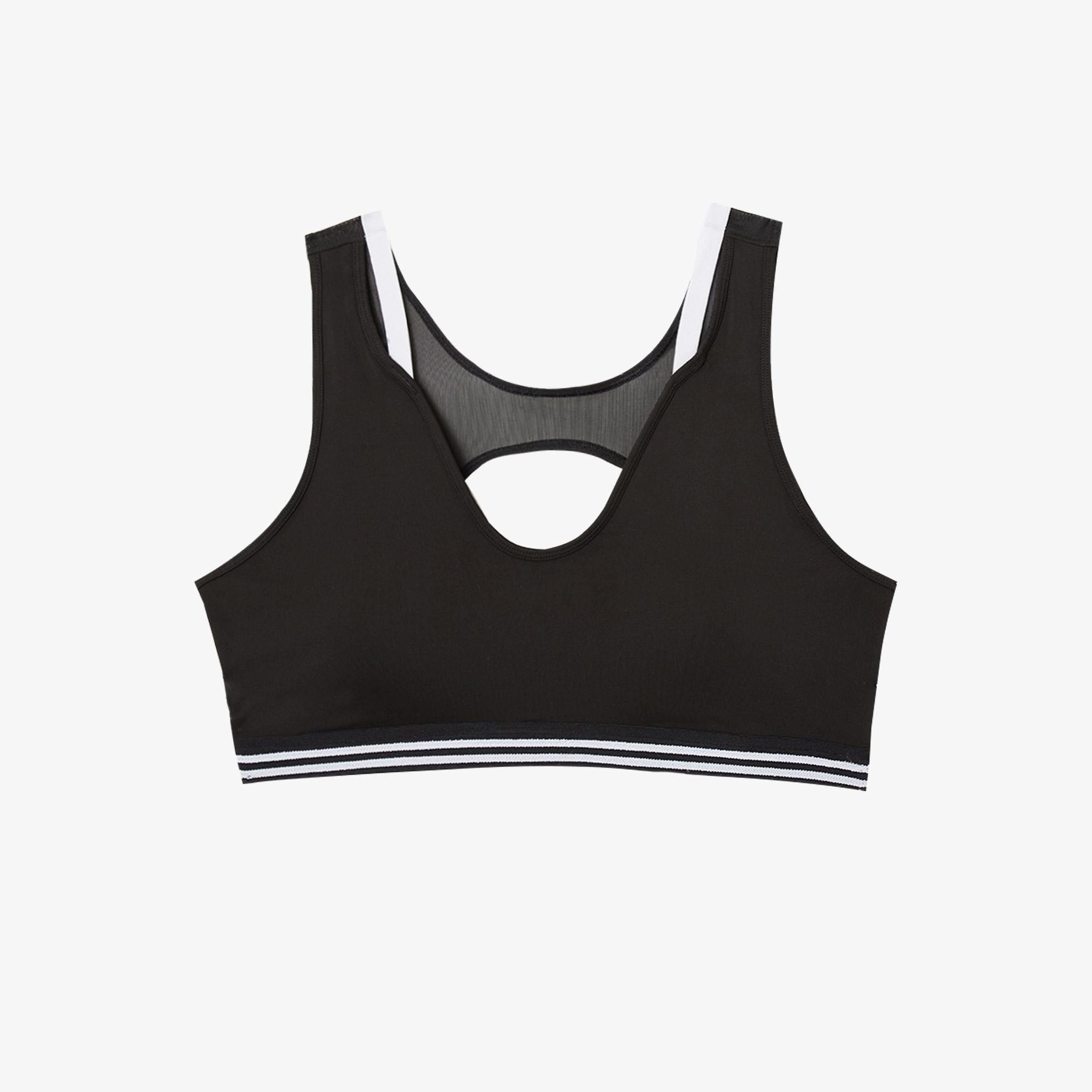 Lacoste SPORT Kadın V Yaka Siyah Crop Top