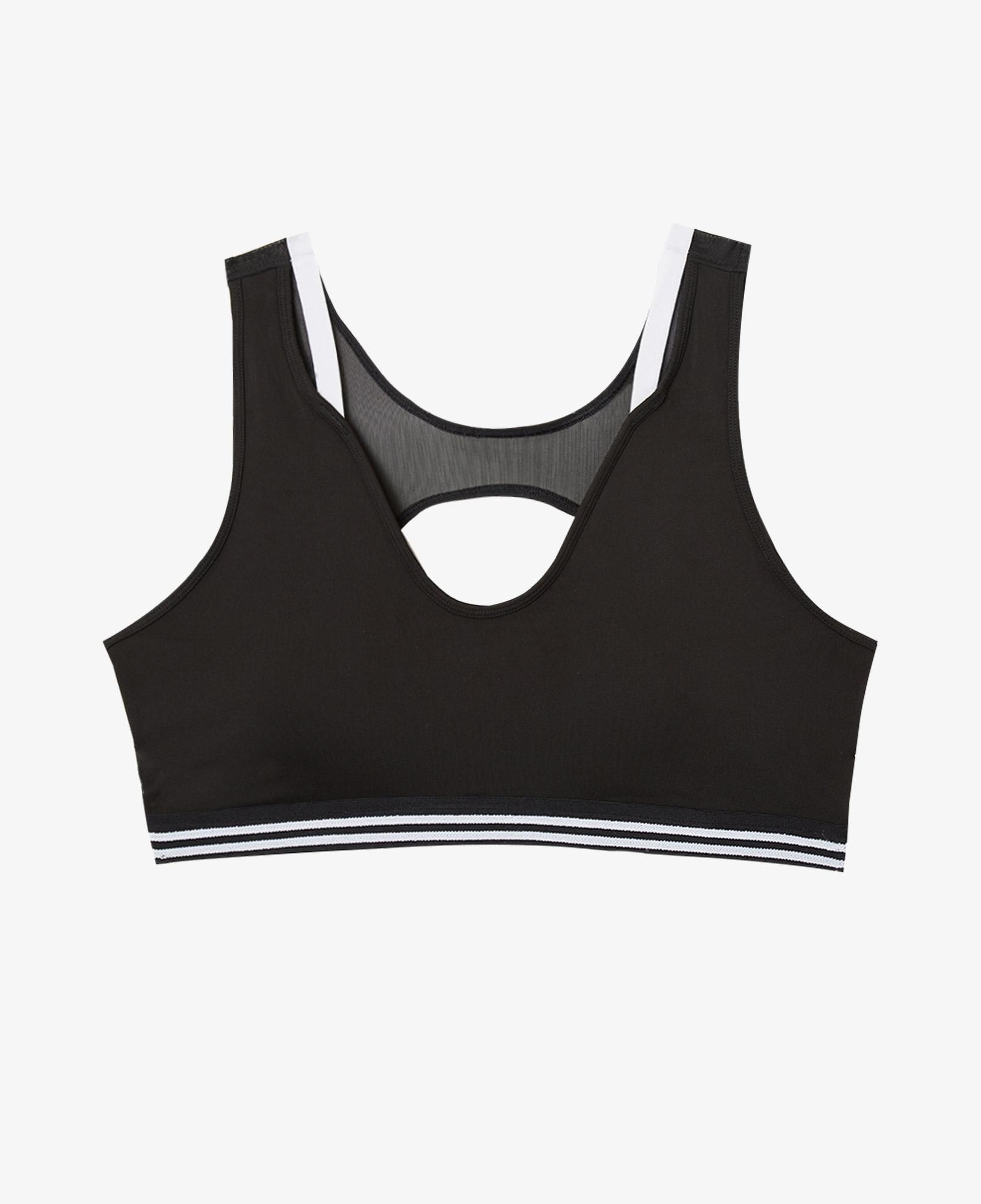 Lacoste SPORT Kadın V Yaka Siyah Crop Top