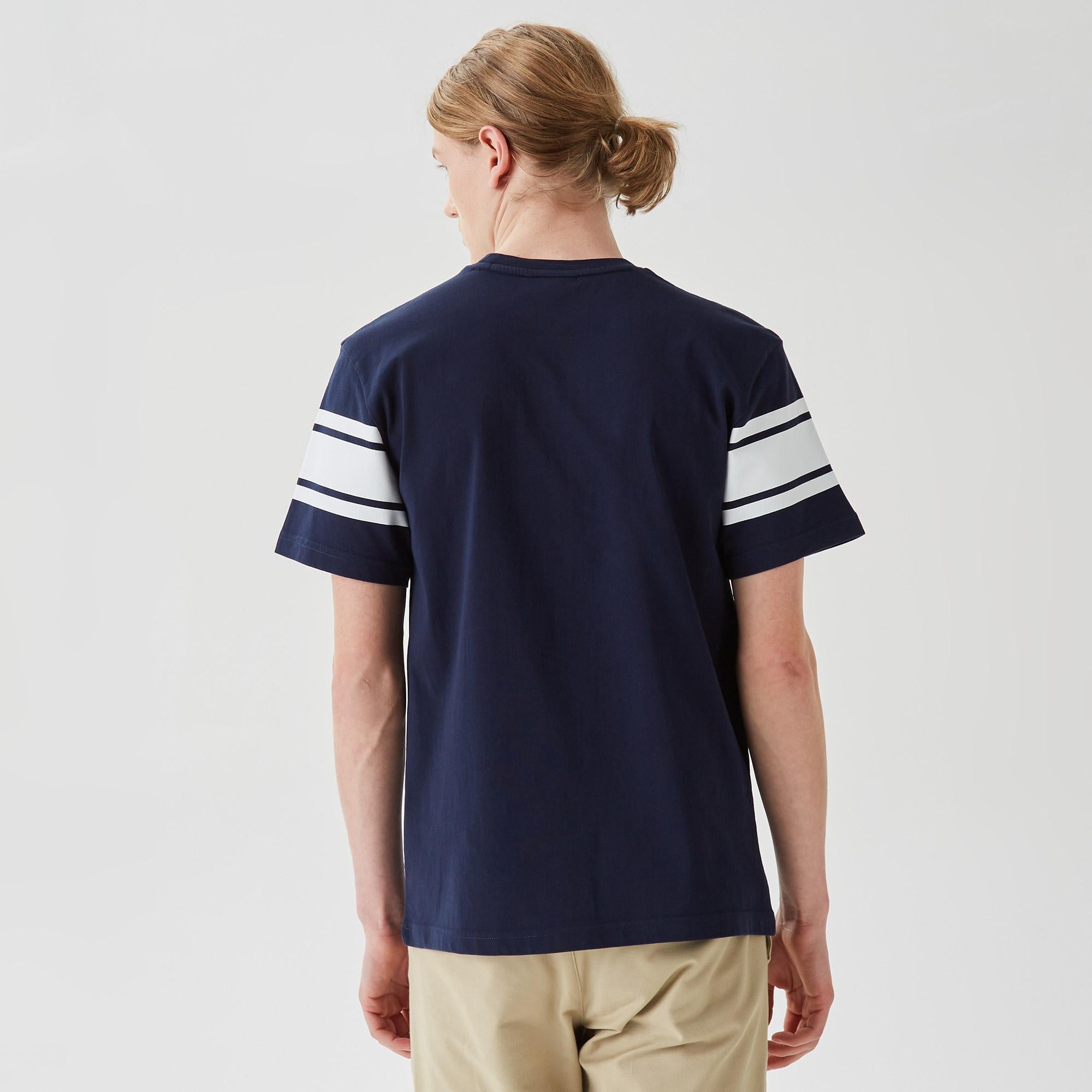 Active Erkek Relaxed Fit Bisiklet Yaka Baskılı Lacivert T-Shirt