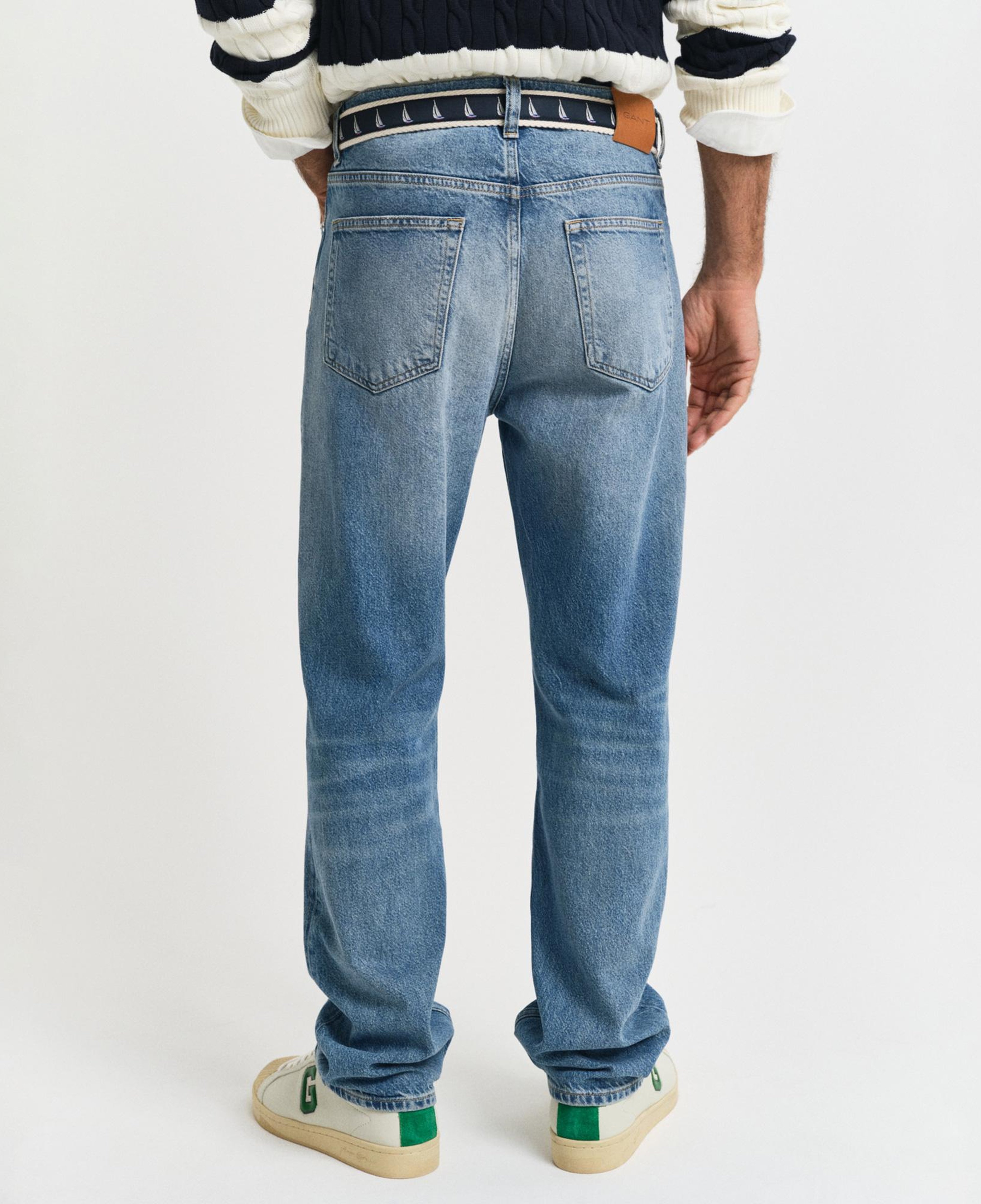 GANT Erkek Mavi Straight Fit Jean Pantolon