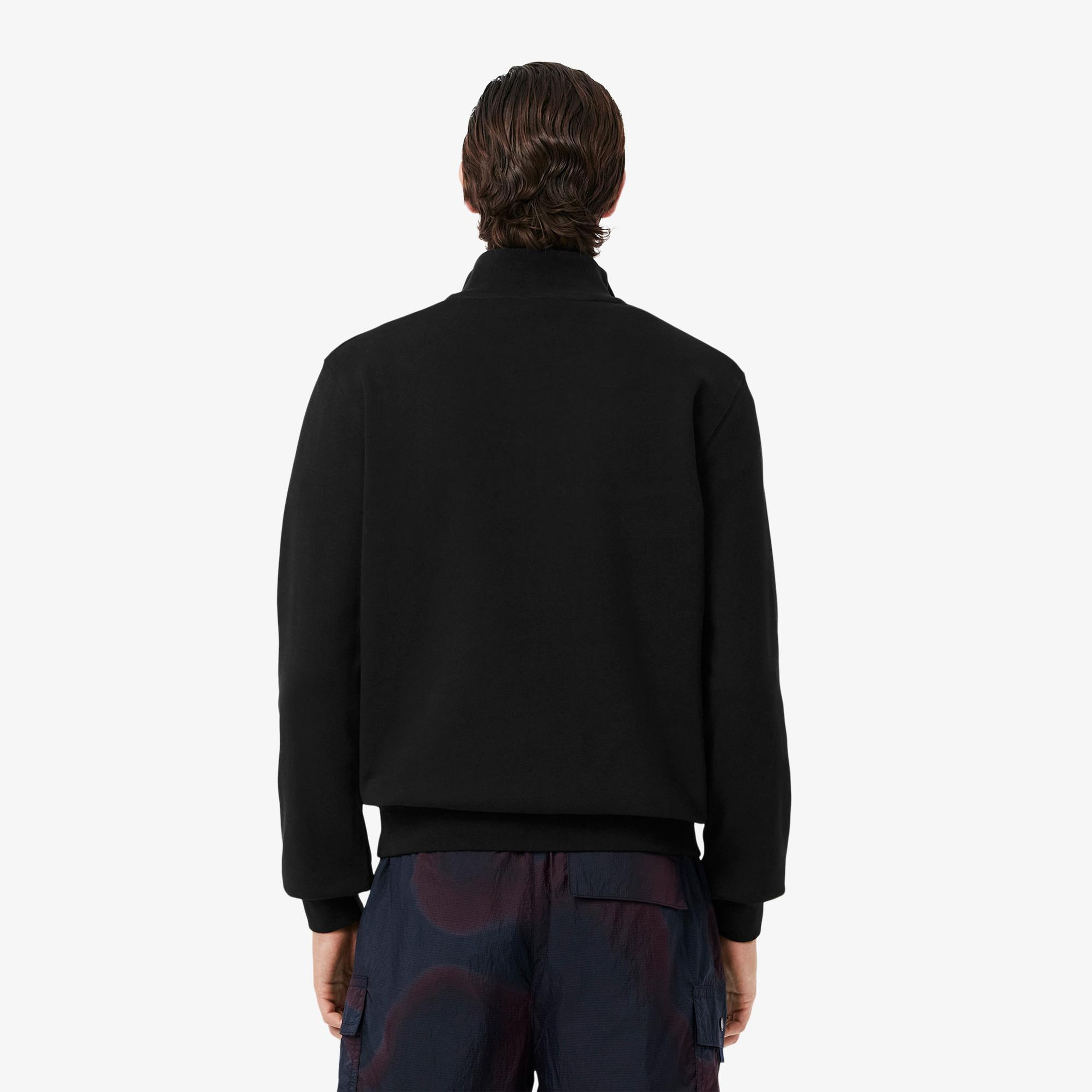 Lacoste Erkek Classic Fit Yarım Fermuarlı Siyah Sweatshirt