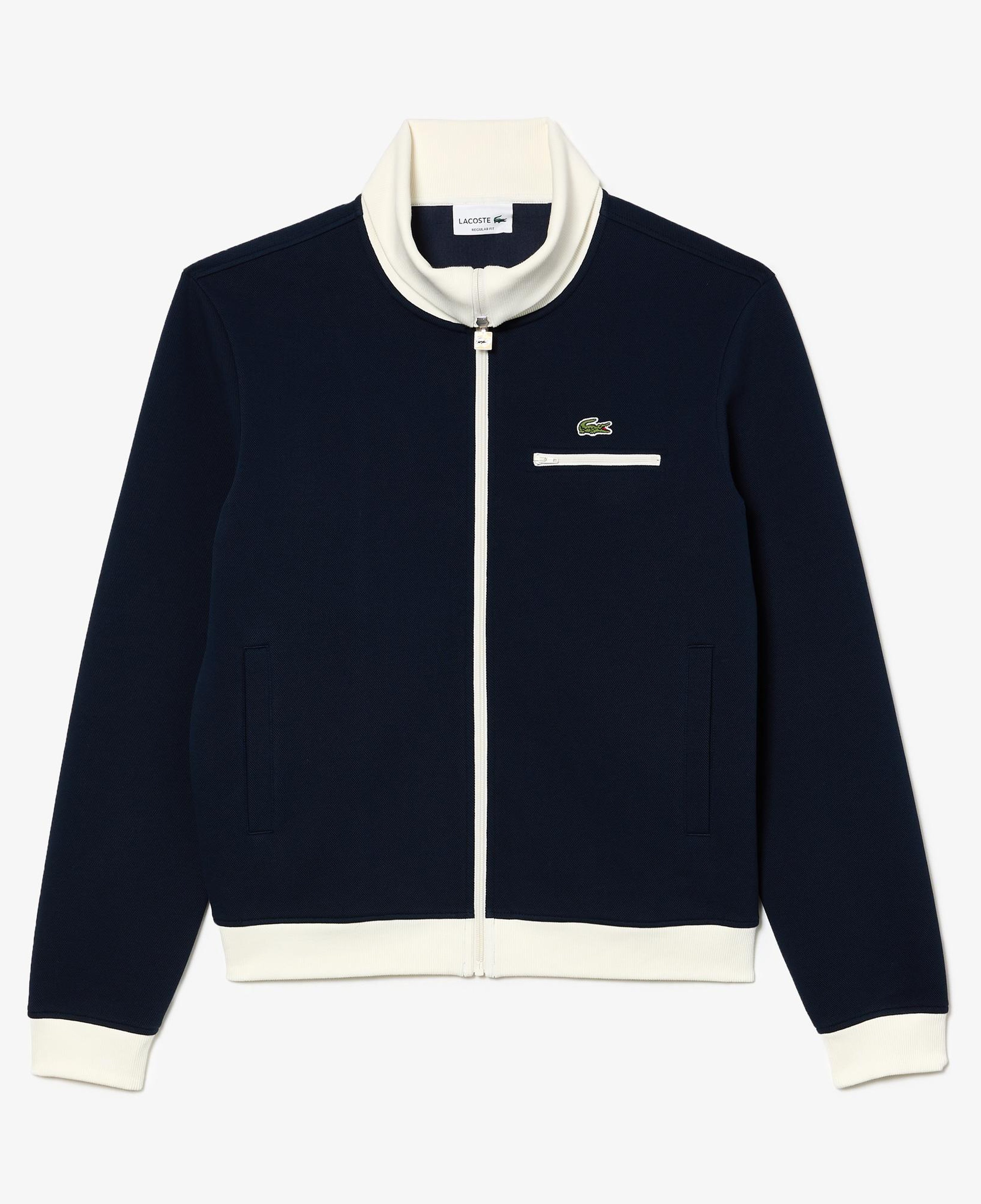 Erkek Regular Fit Fermuarlı Renk Bloklu Lacivert Sweatshirt