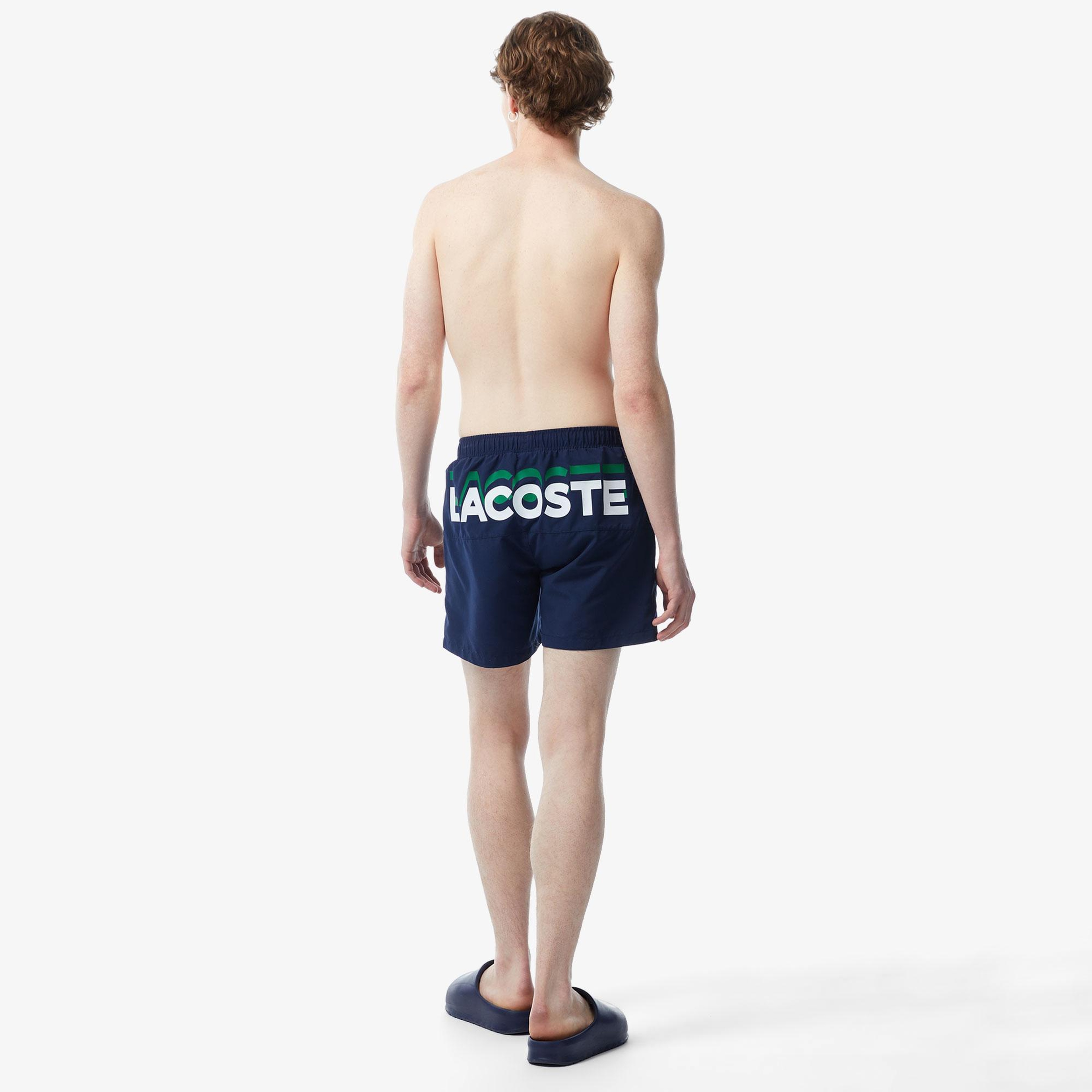 Lacoste Baskılı Erkek Lacivert Deniz Şortu