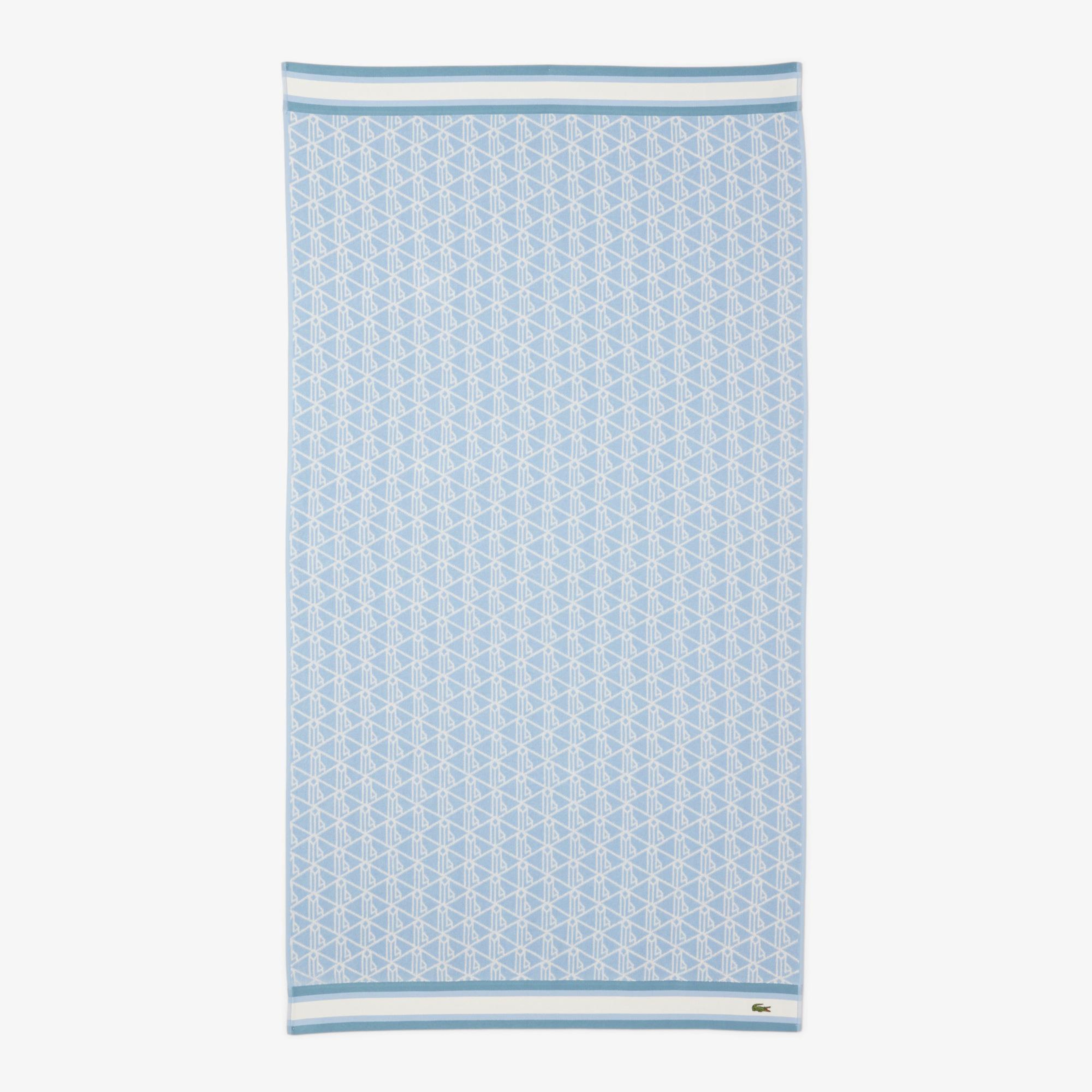 Unisex Monogram Mavi Plaj Havlusu