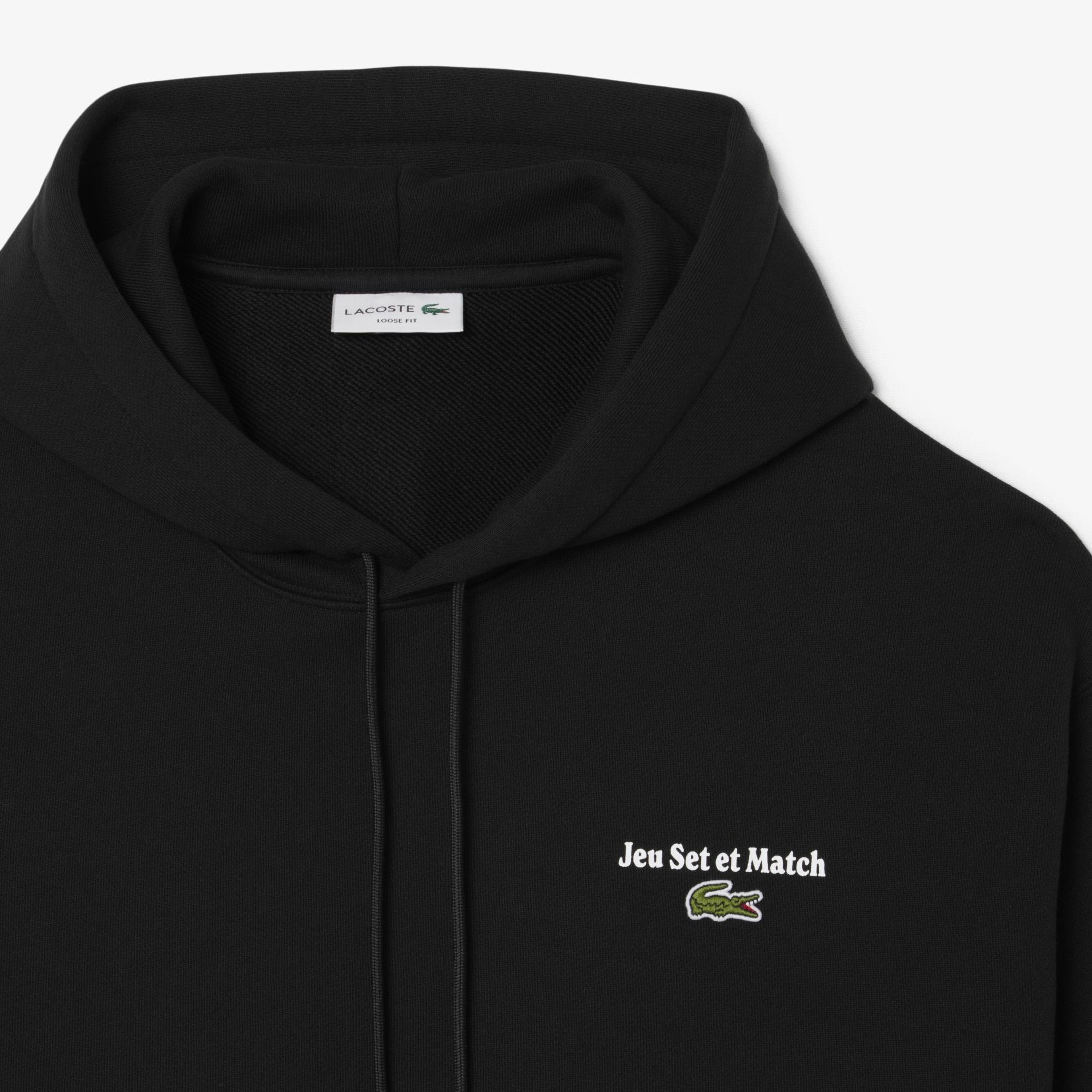 Lacoste Erkek Loose Fit Kapüşonlu Siyah Sweatshirt