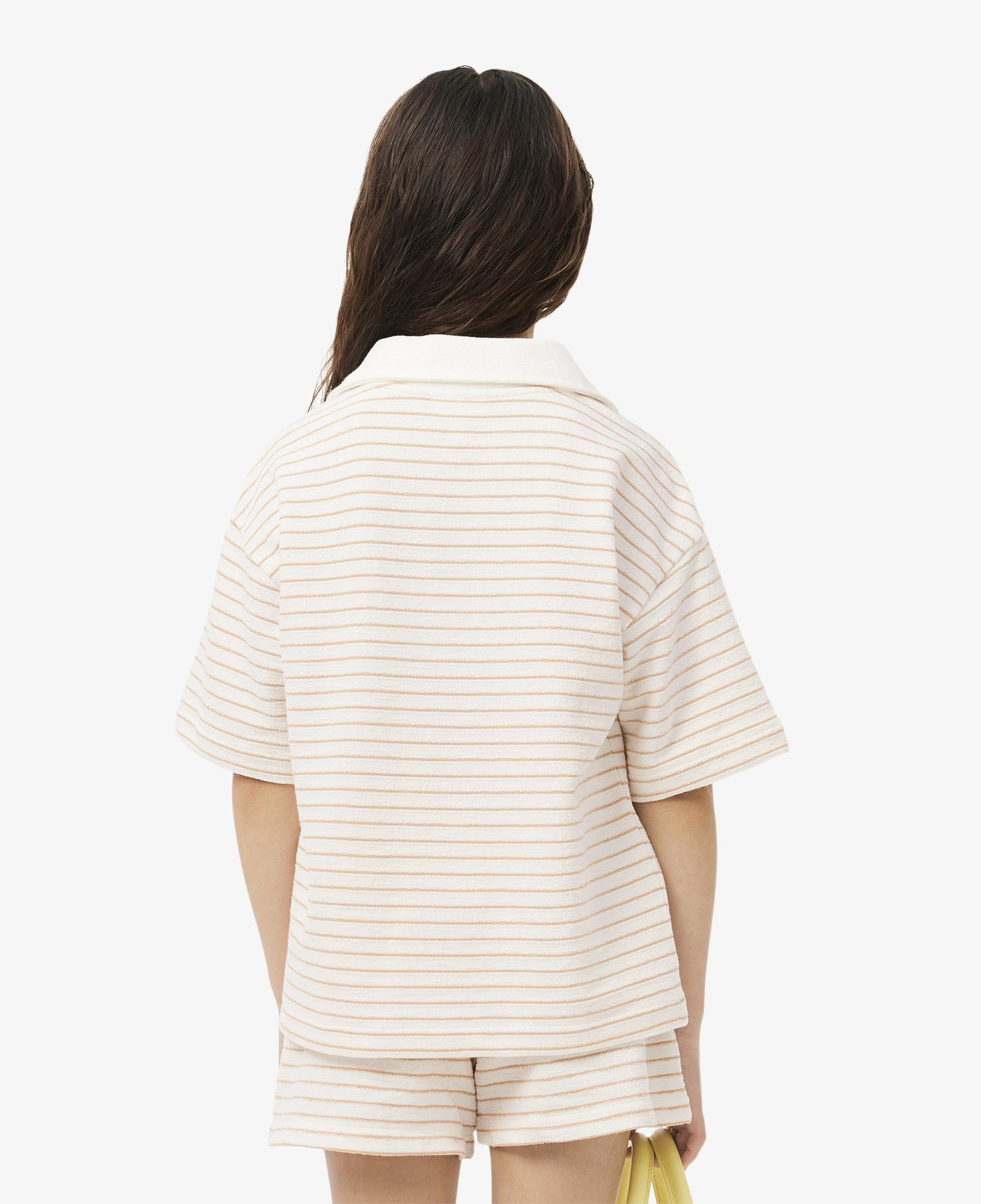 Lacoste Striped Terry Çocuk Beyaz Polo