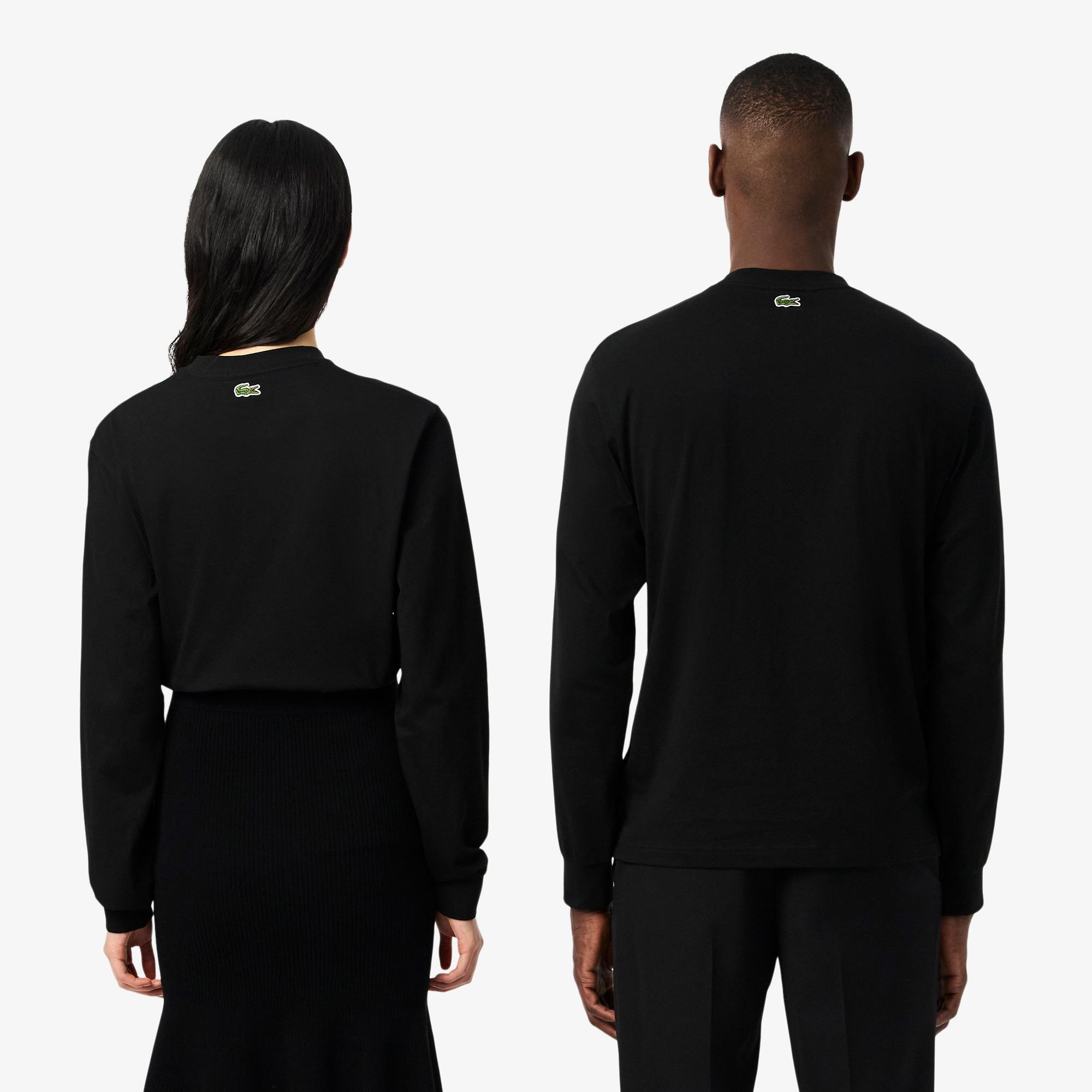 Lacoste Print Fleece Erkek Siyah T-Shirt