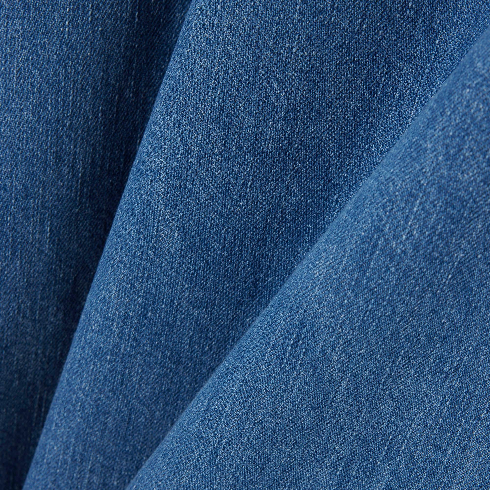 Kadın Oversize Fit Kısa Kollu Polo Yaka Denim Mavi Elbise