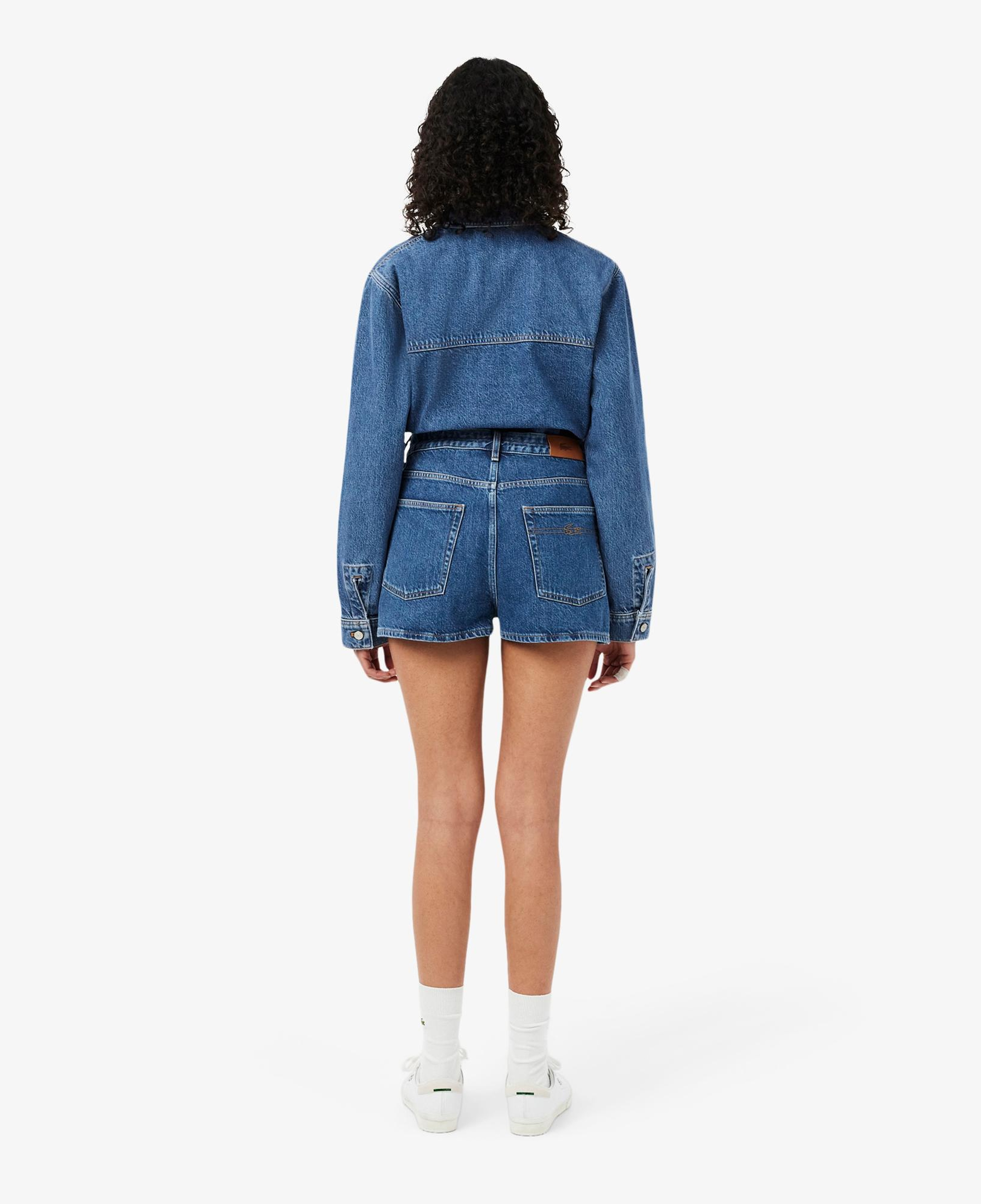Lacoste Kadın Wide Leg Denim Lacivert Şort