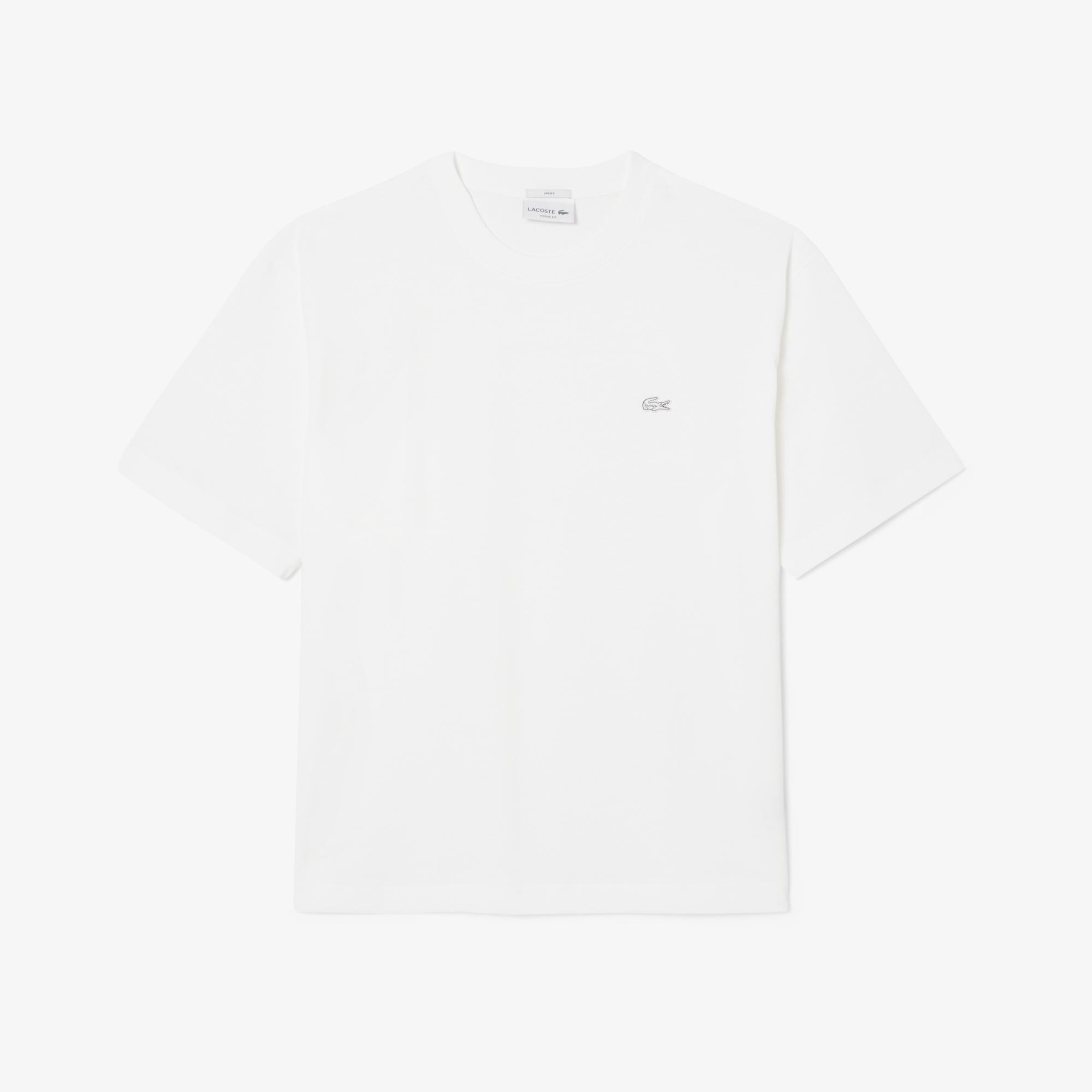 Unisex Loose Fit Bisiklet Yaka Beyaz T-Shirt