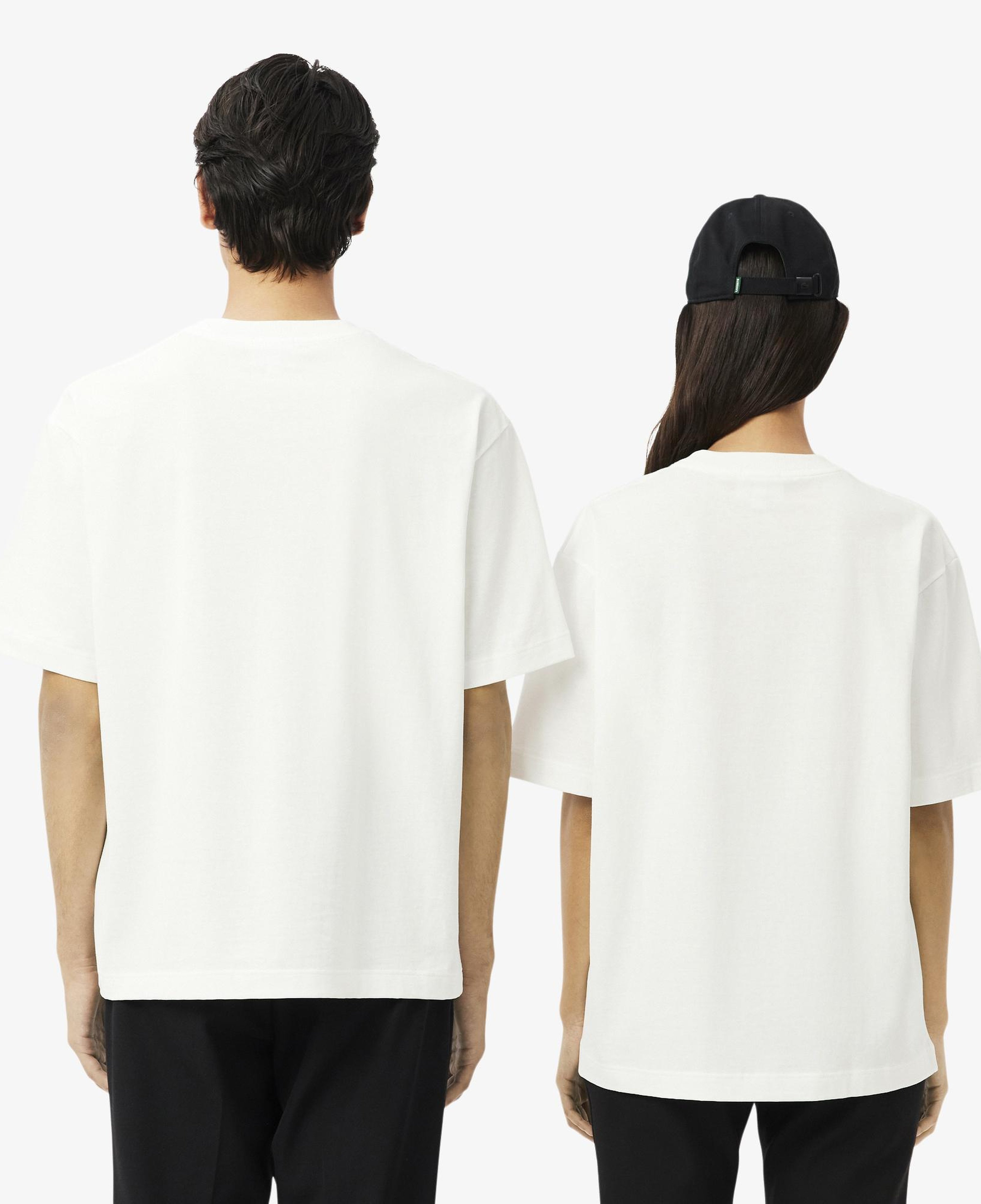 Unisex Loose Fit Bisiklet Yaka Beyaz T-Shirt