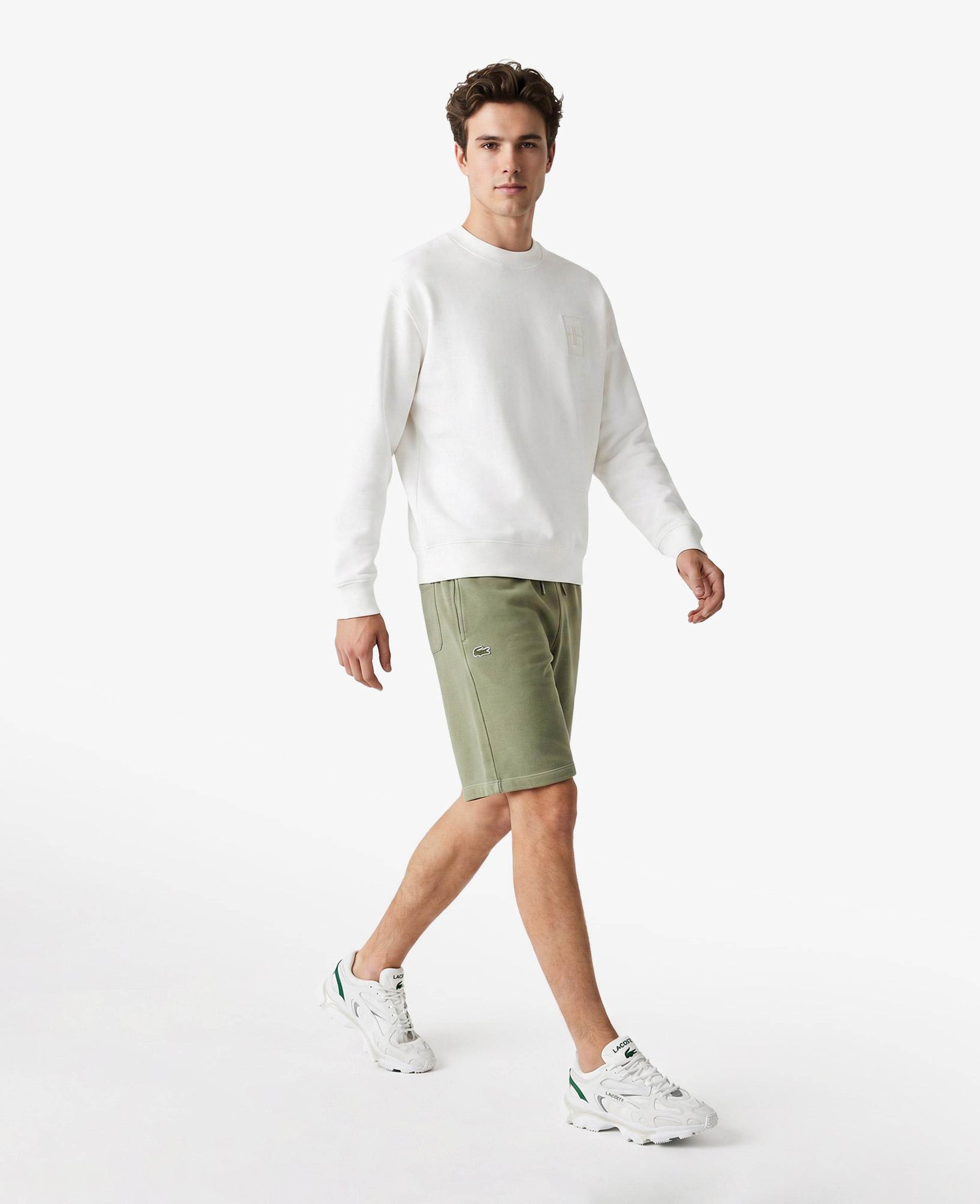 Erkek Loose Fit Bisiklet Yaka Beyaz Sweatshirt