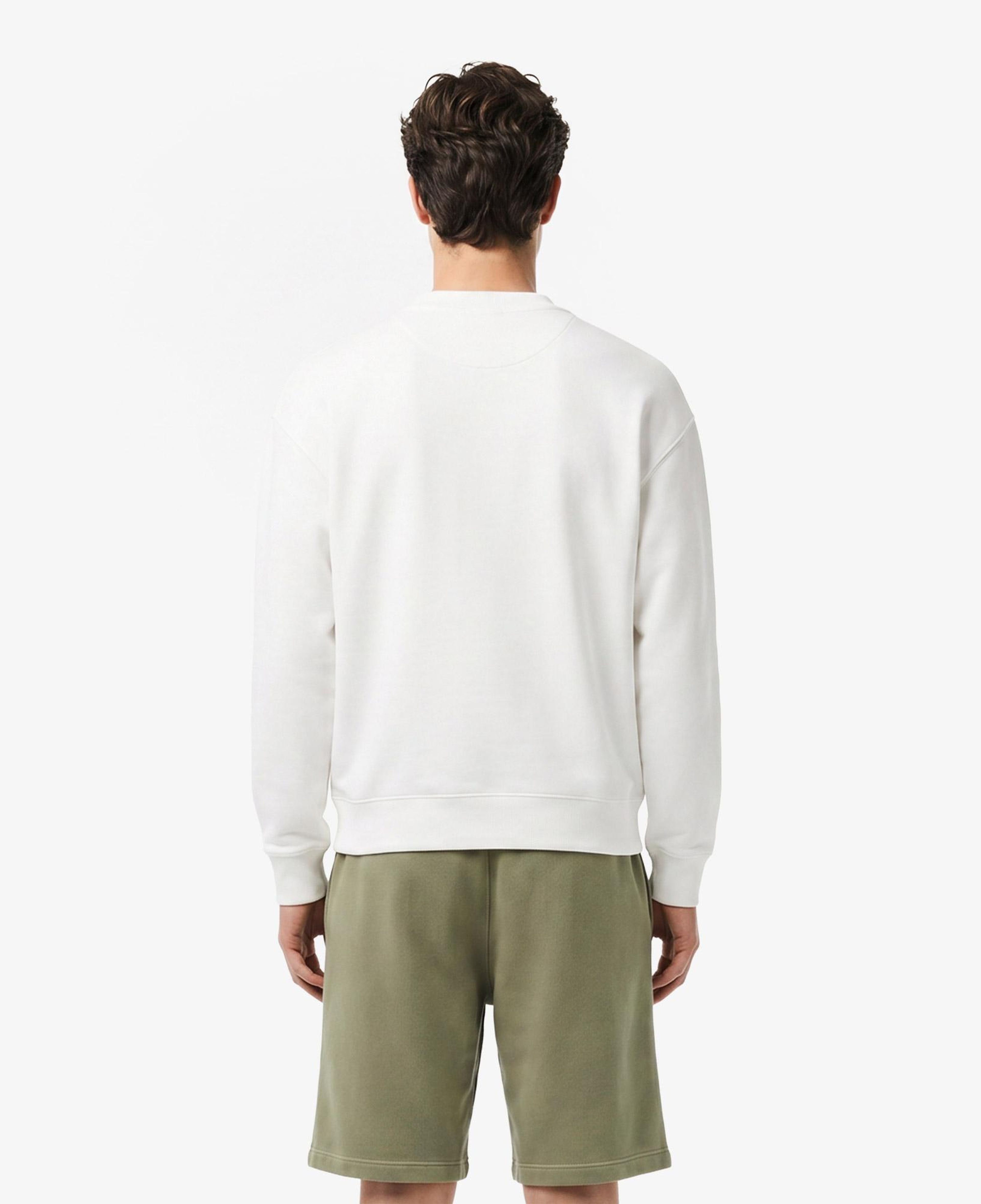 Erkek Loose Fit Bisiklet Yaka Beyaz Sweatshirt