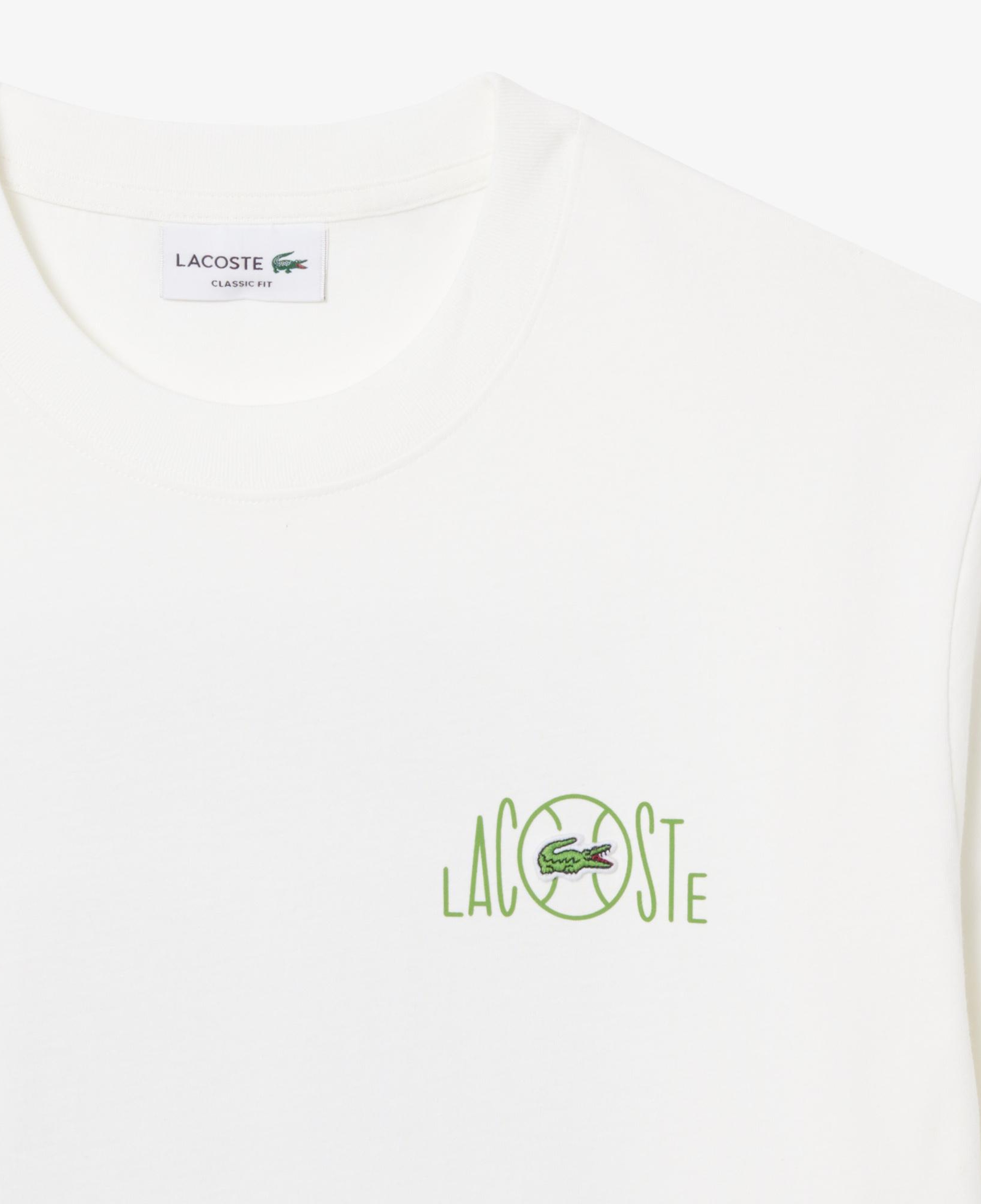 Lacoste Erkek Classic Fit Baskılı Beyaz T-Shirt