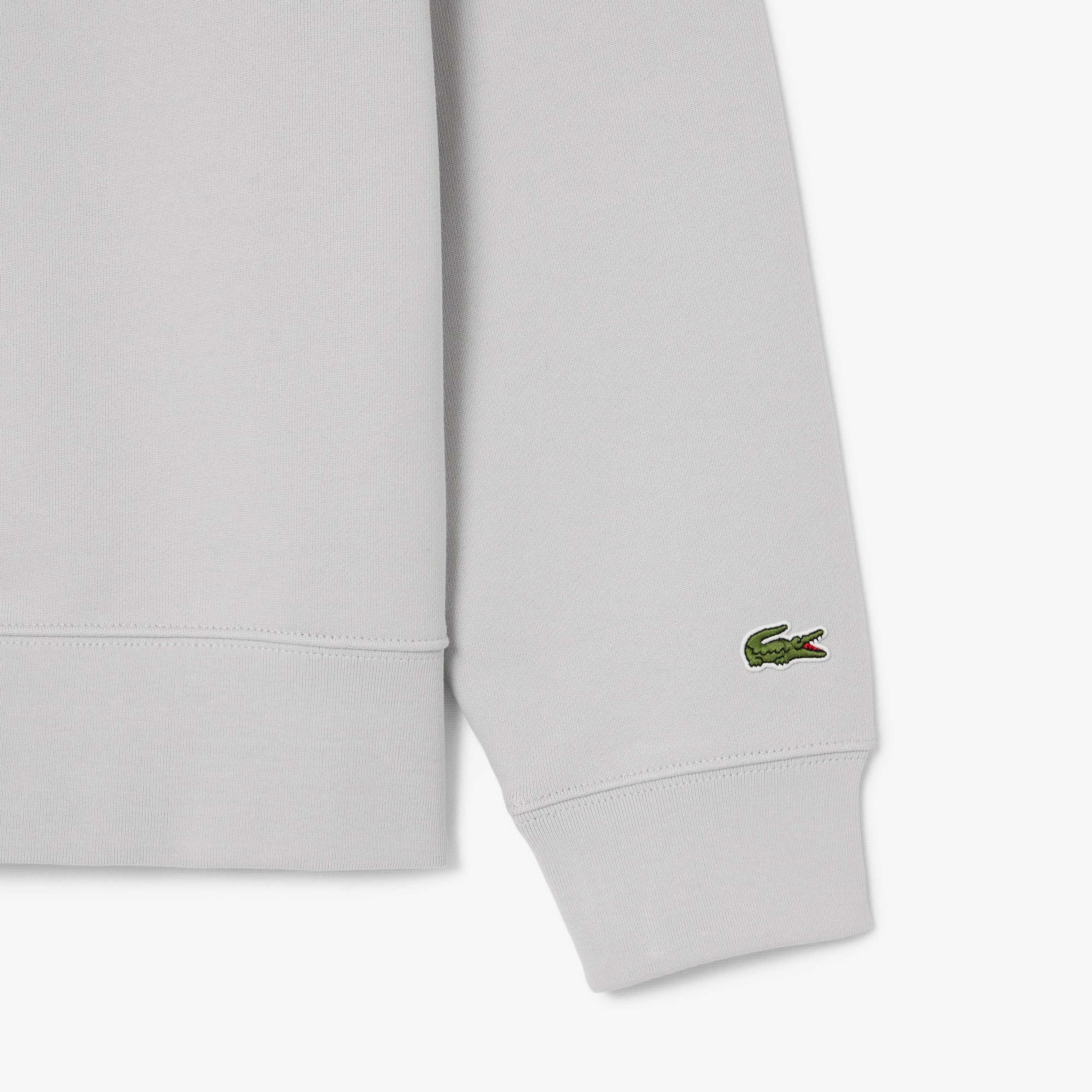 Unisex Classic Fit Bisiklet Yaka Baskılı Gri Sweatshirt
