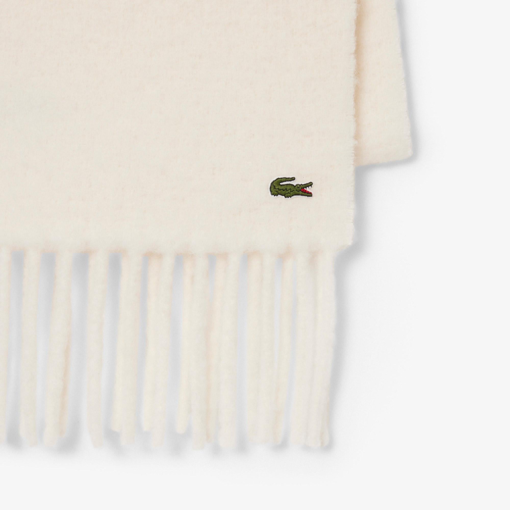 Lacoste Unisex Krem Yün Karışımlı Atkı
