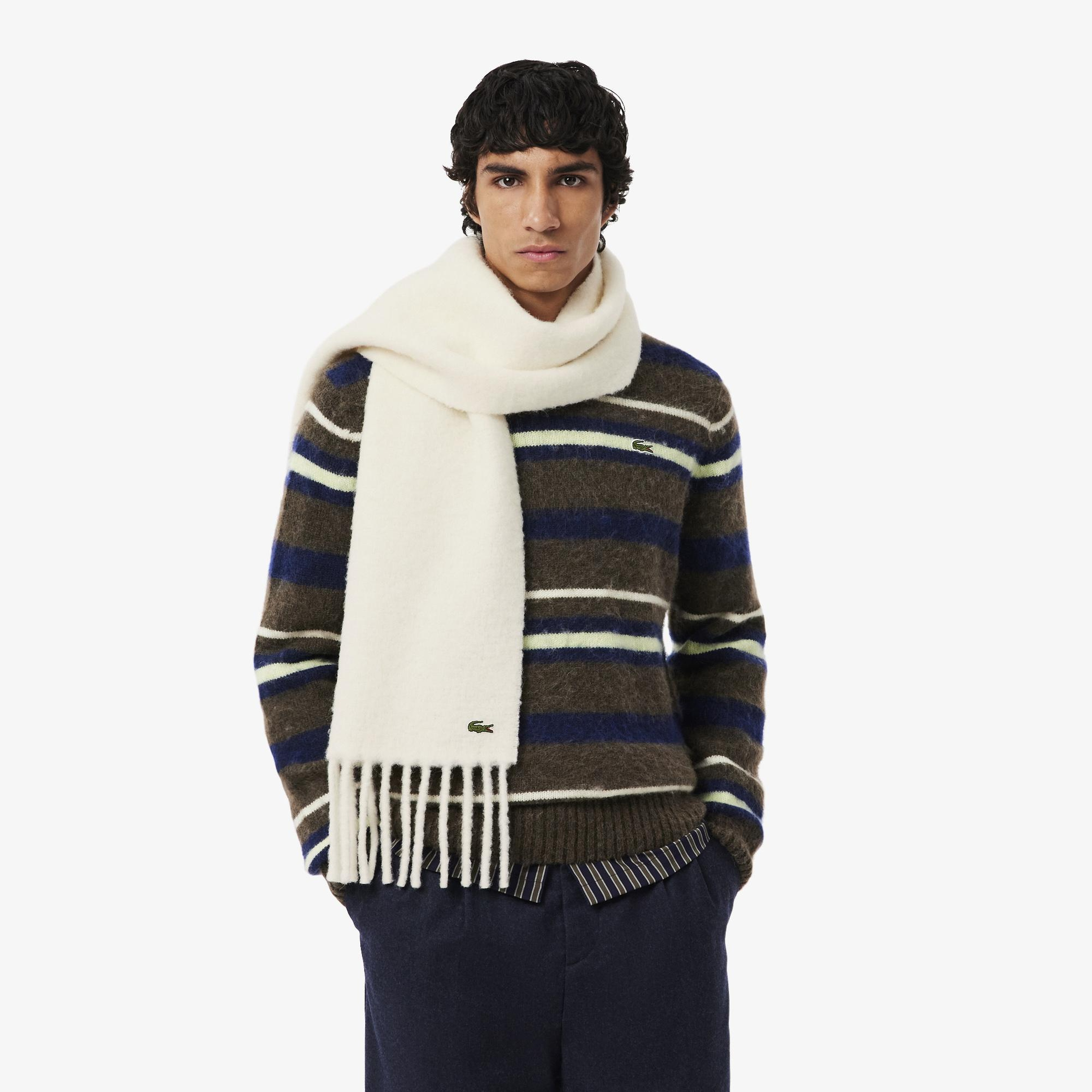 Lacoste Unisex Krem Yün Karışımlı Atkı