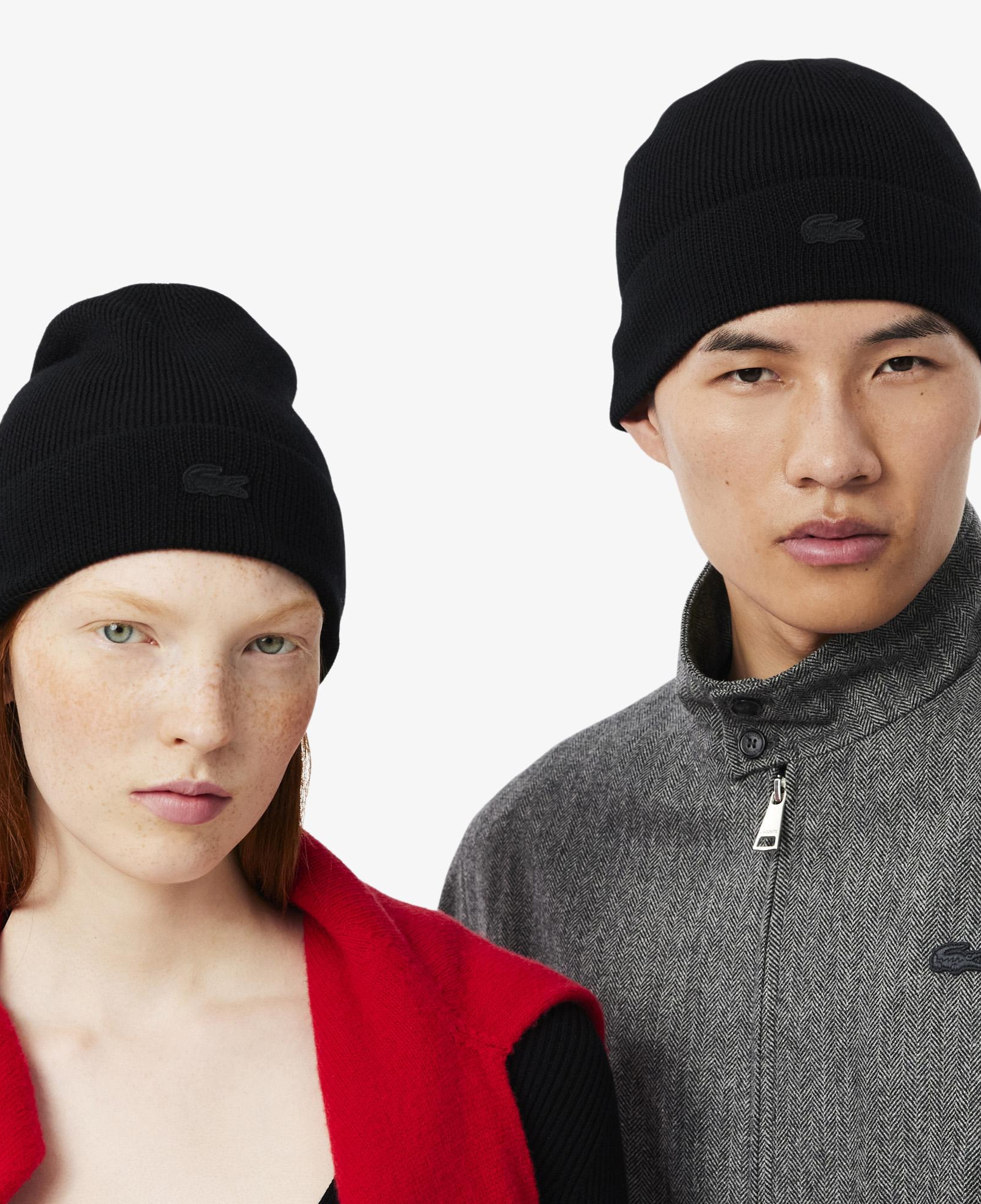 Lacoste Ribbed Cuff Wool Beanie