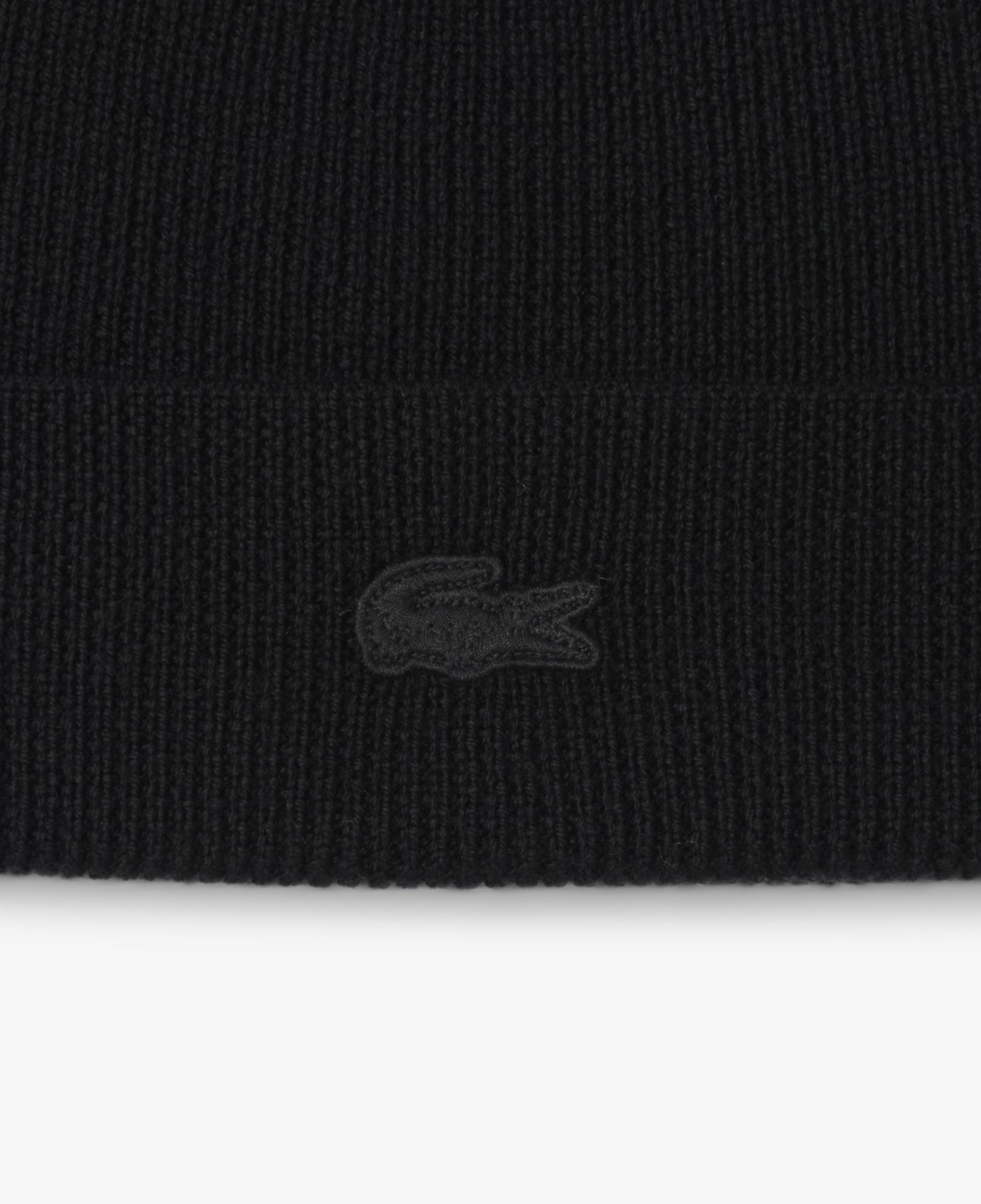 Lacoste Ribbed Cuff Wool Beanie