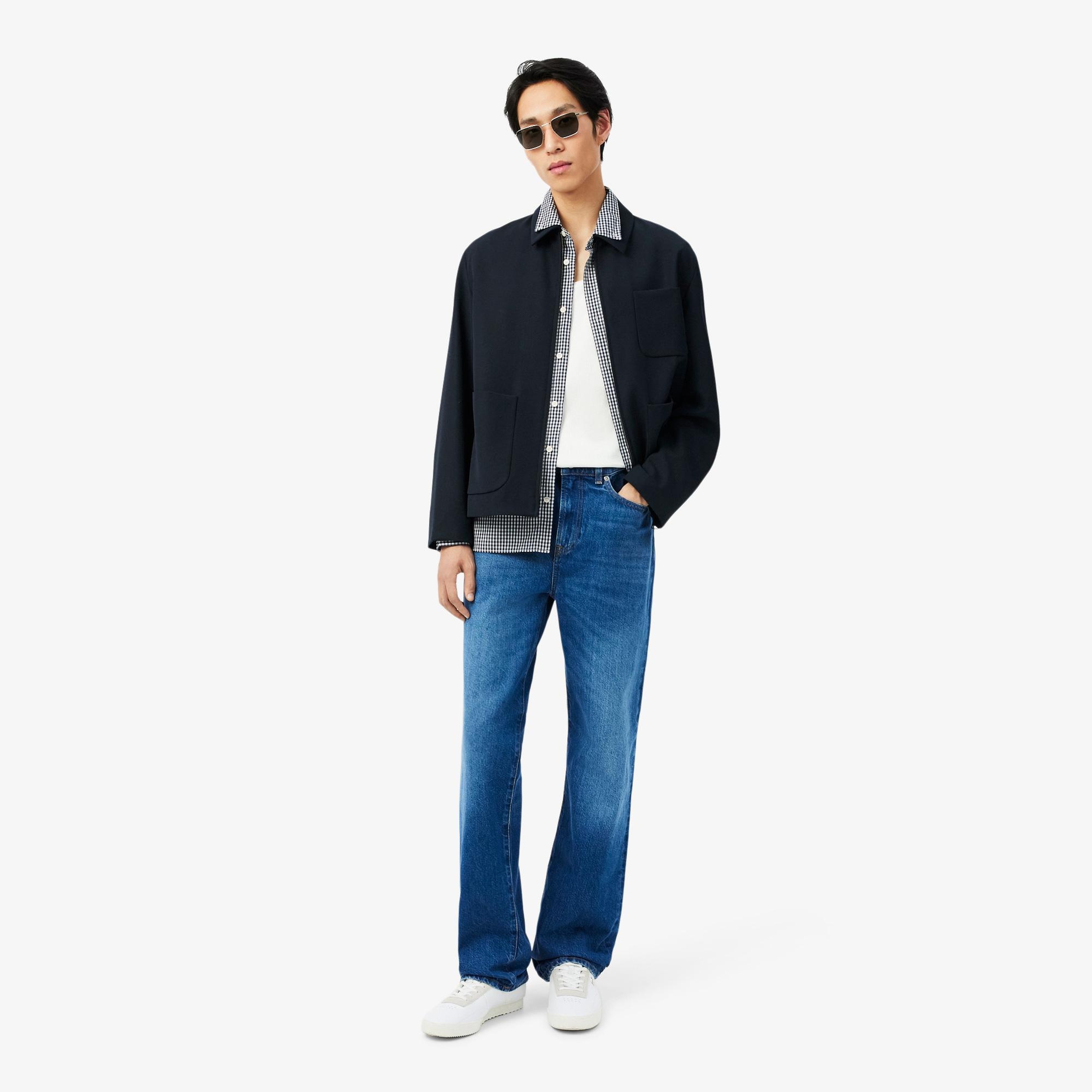 Lacoste Erkek Regular Fit Düğmeli Yaka Ekose Lacivert Gömlek