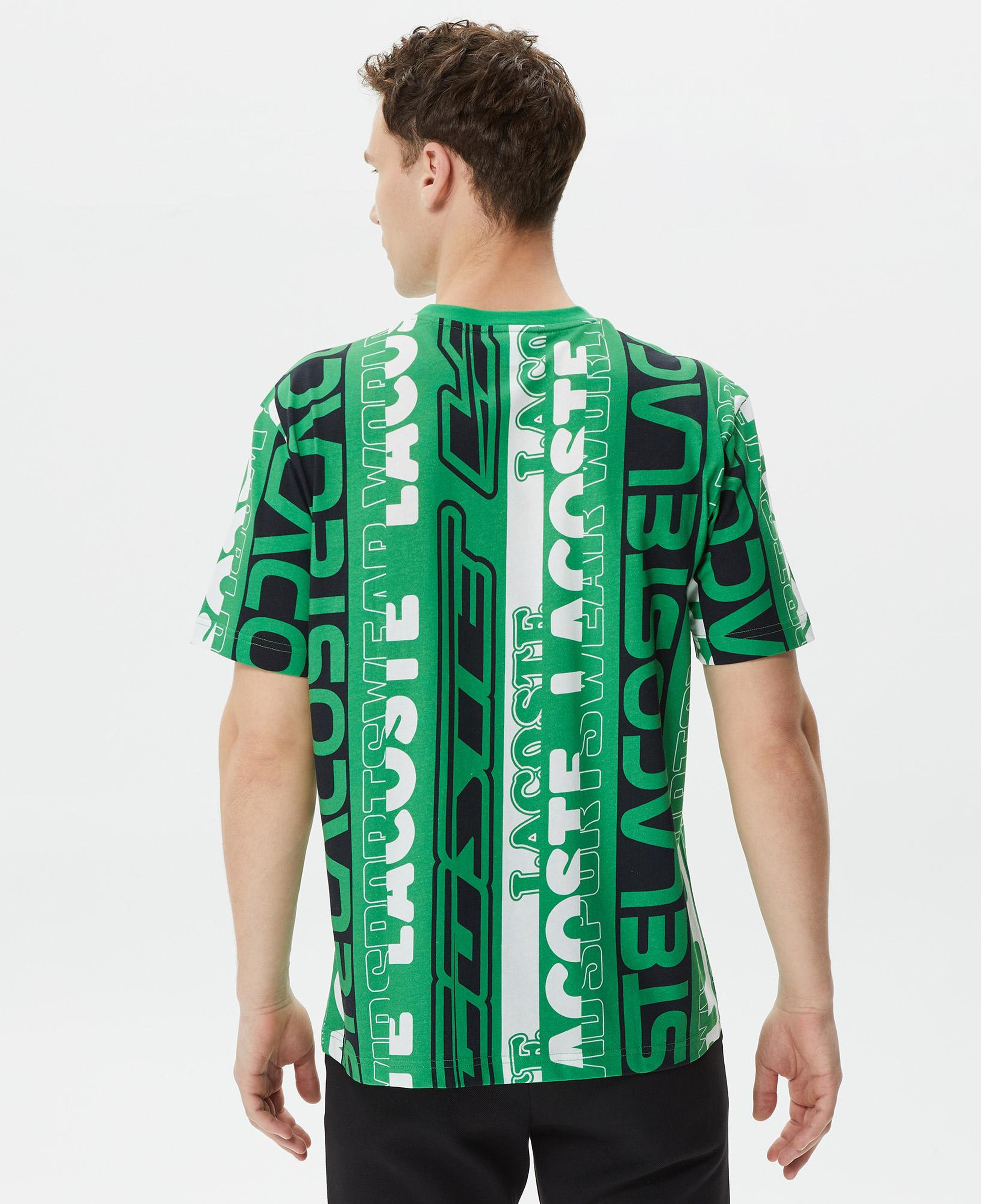 Erkek Regular Fit Bisiklet Yaka Baskılı Yeşil T-Shirt