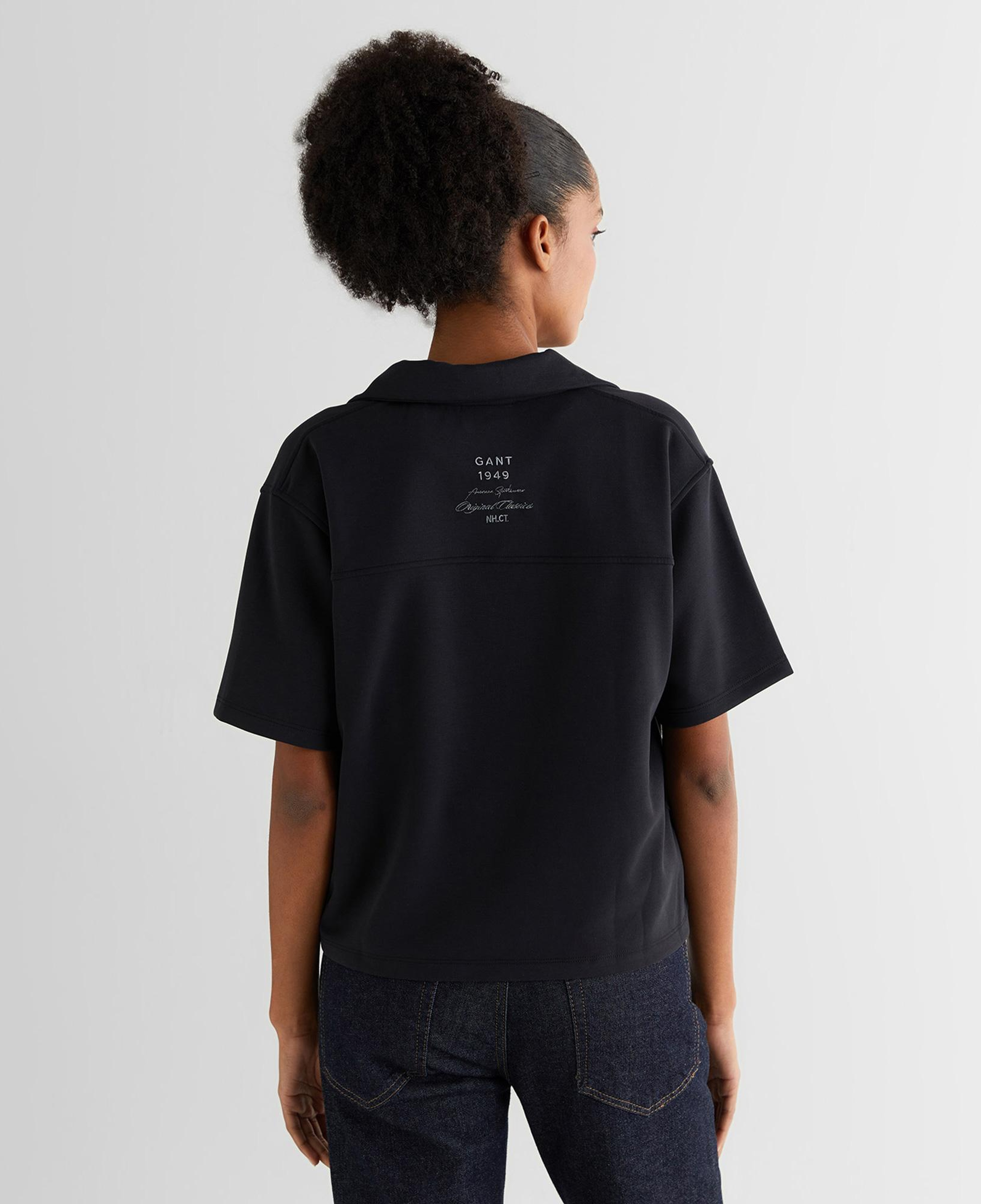 GANT Kadın Siyah Relaxed Fit Polo Yaka Polo