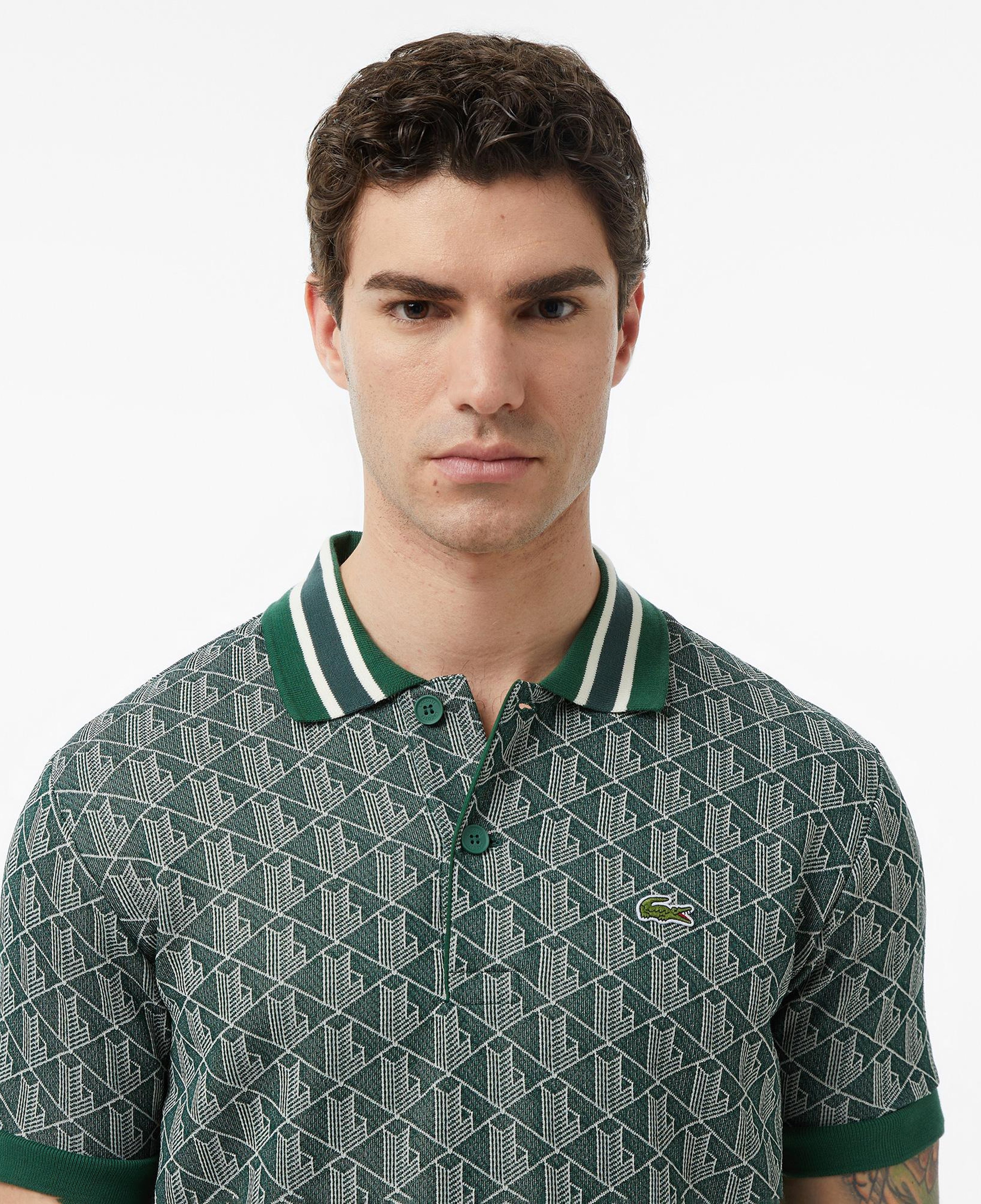 Lacoste Erkek Classic Fit Monogram Yeşil Polo