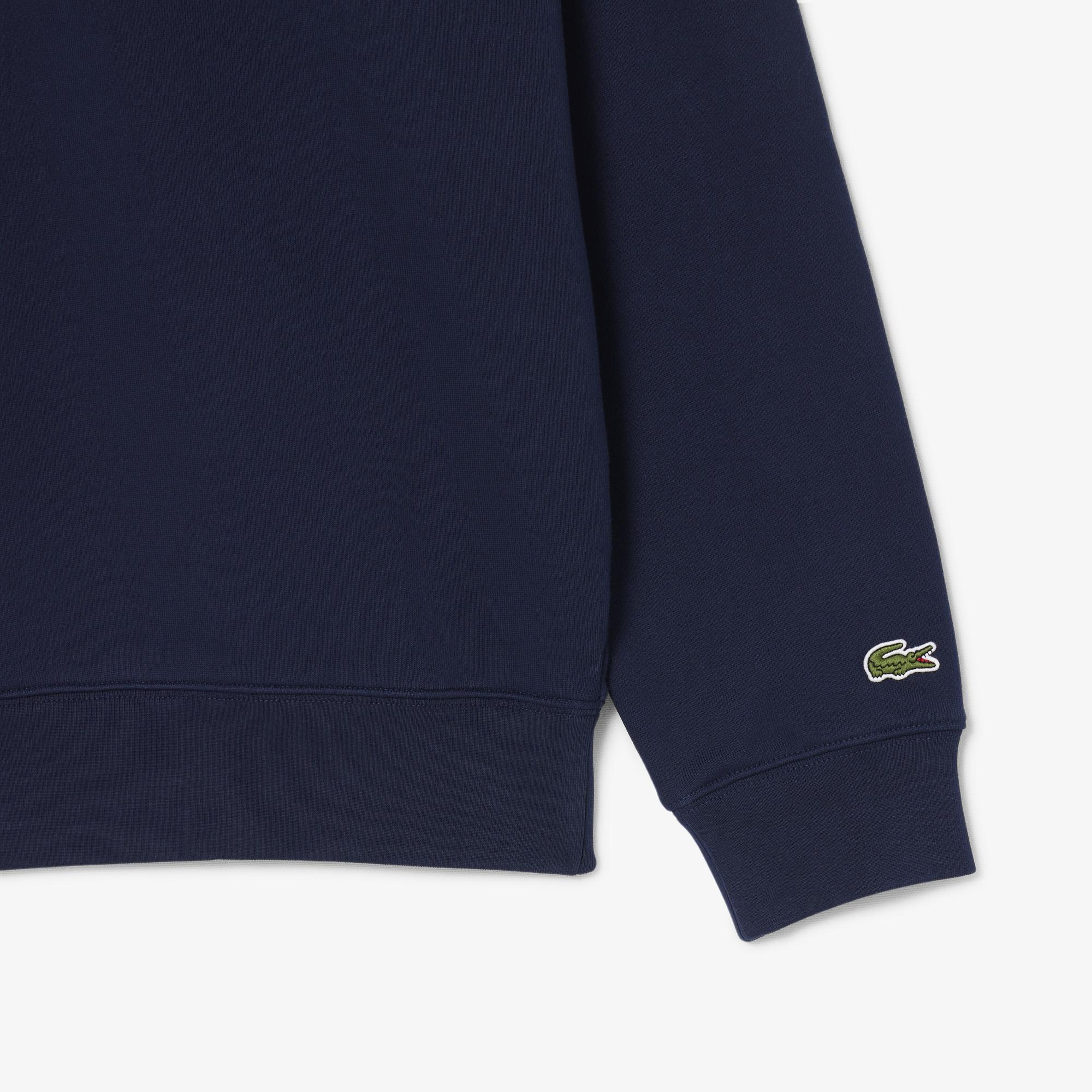 Unisex Classic Fit Yarım Fermuarlı Lacivert Sweatshirt