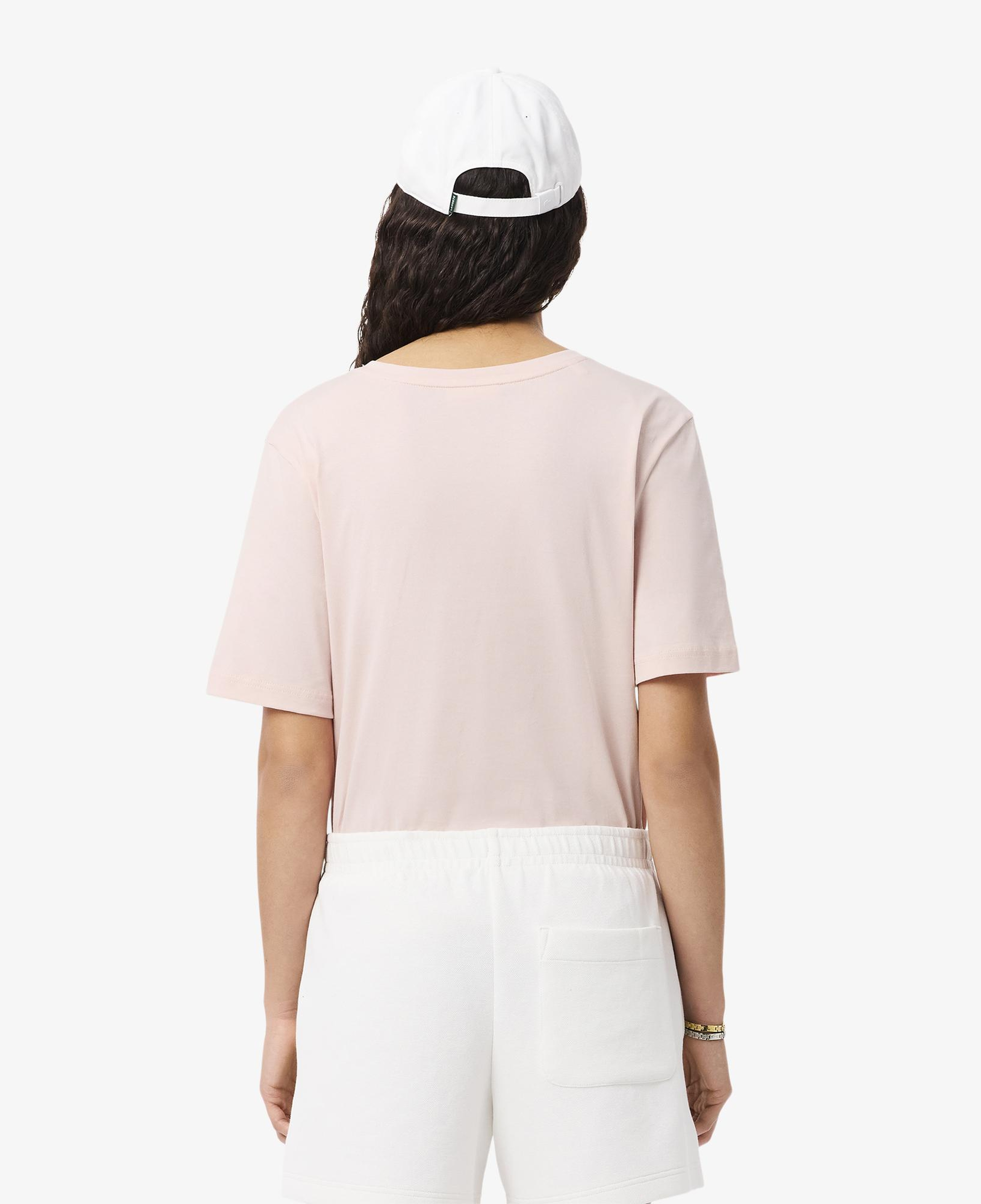 Kadın Relaxed Fit V Yaka Pembe T-Shirt