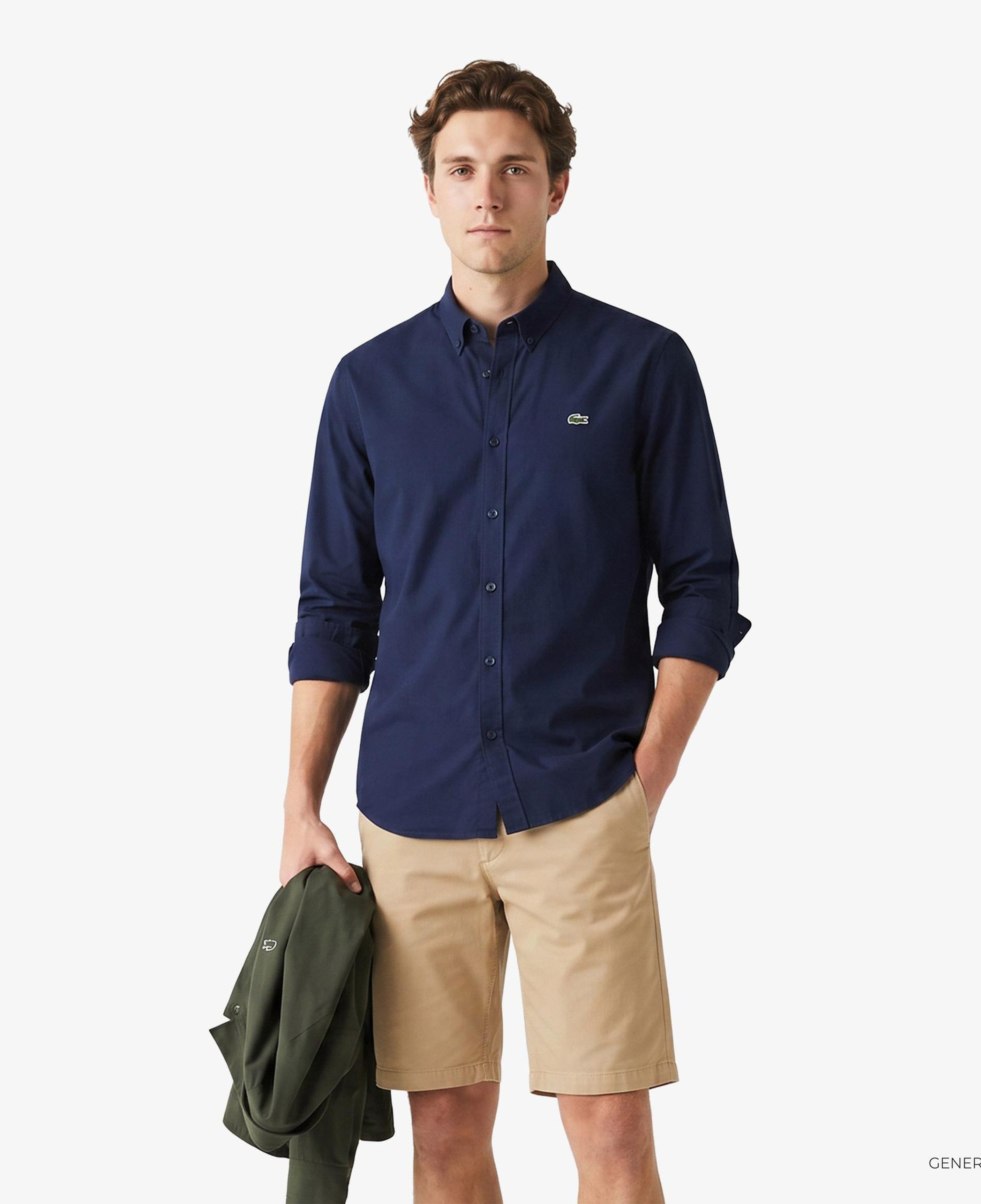 Lacoste Erkek Regular Fit Düğmeli Yaka Lacivert Gömlek