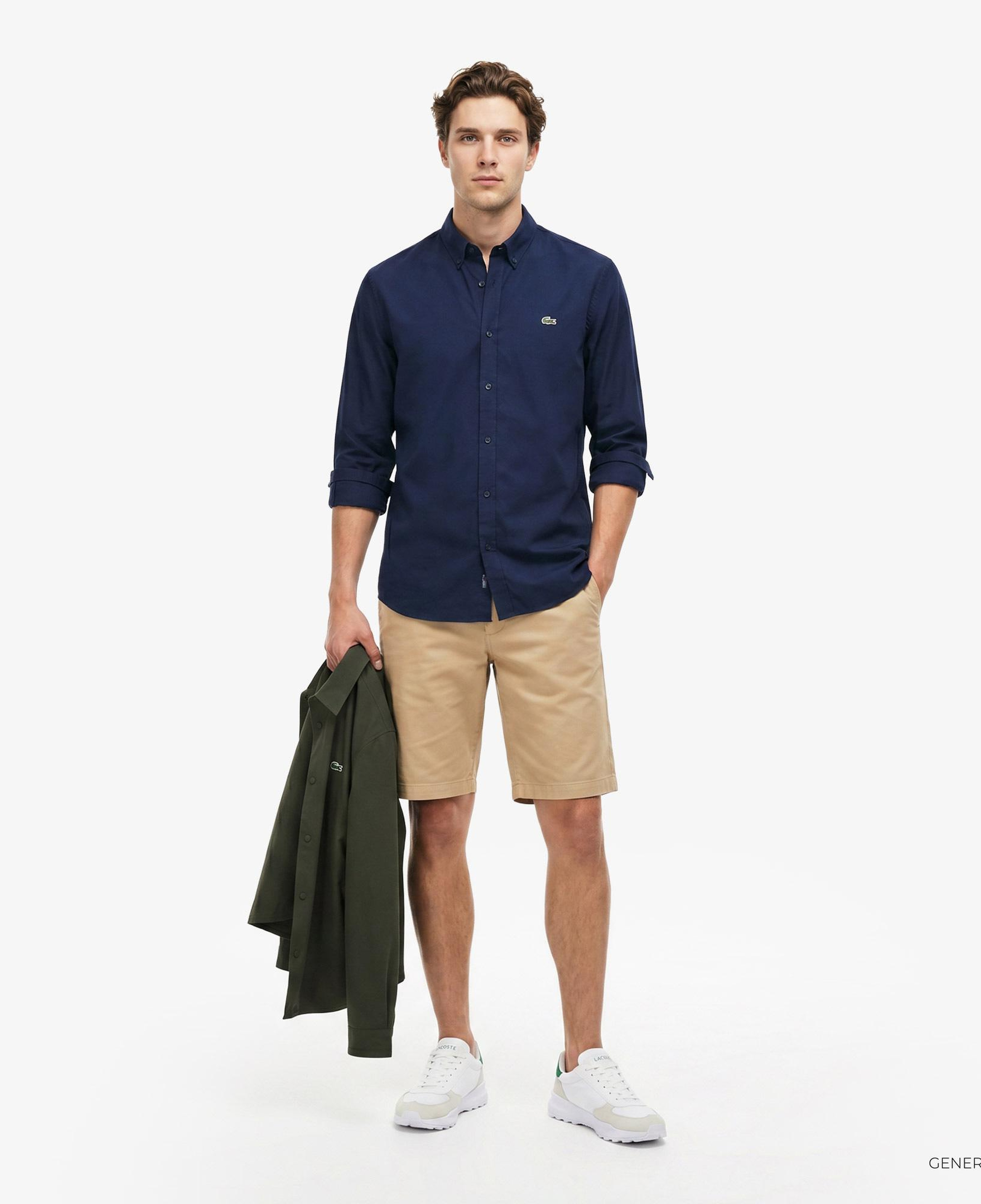 Lacoste Erkek Regular Fit Düğmeli Yaka Lacivert Gömlek