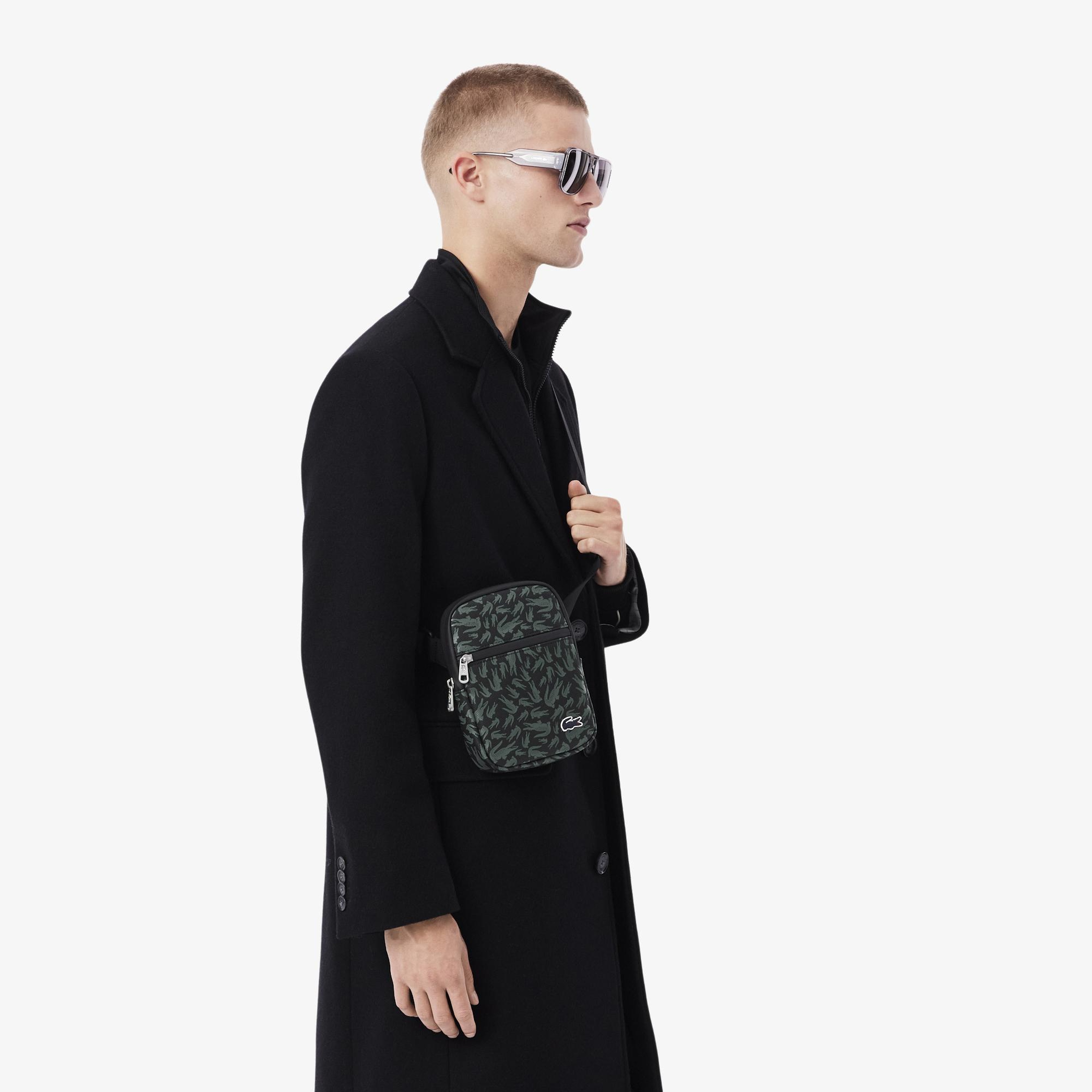 Lacoste LCST Erkek  Desenli Siyah Postacı Çantası
