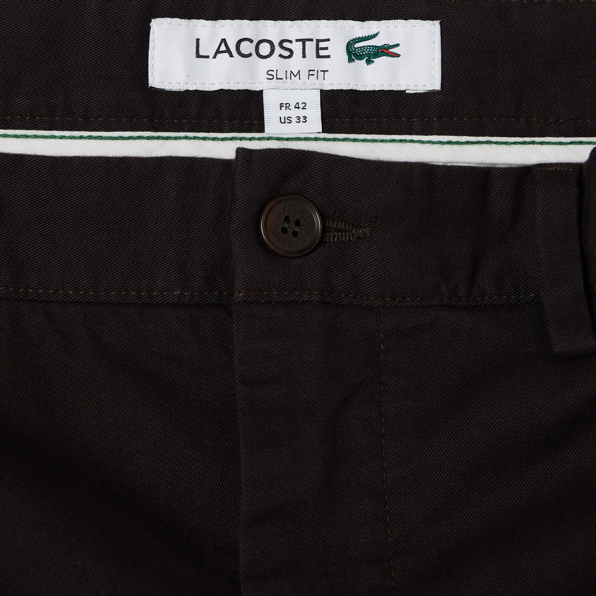 Lacoste Erkek Slim Fit Koyu Kahverengi Bermuda Şort