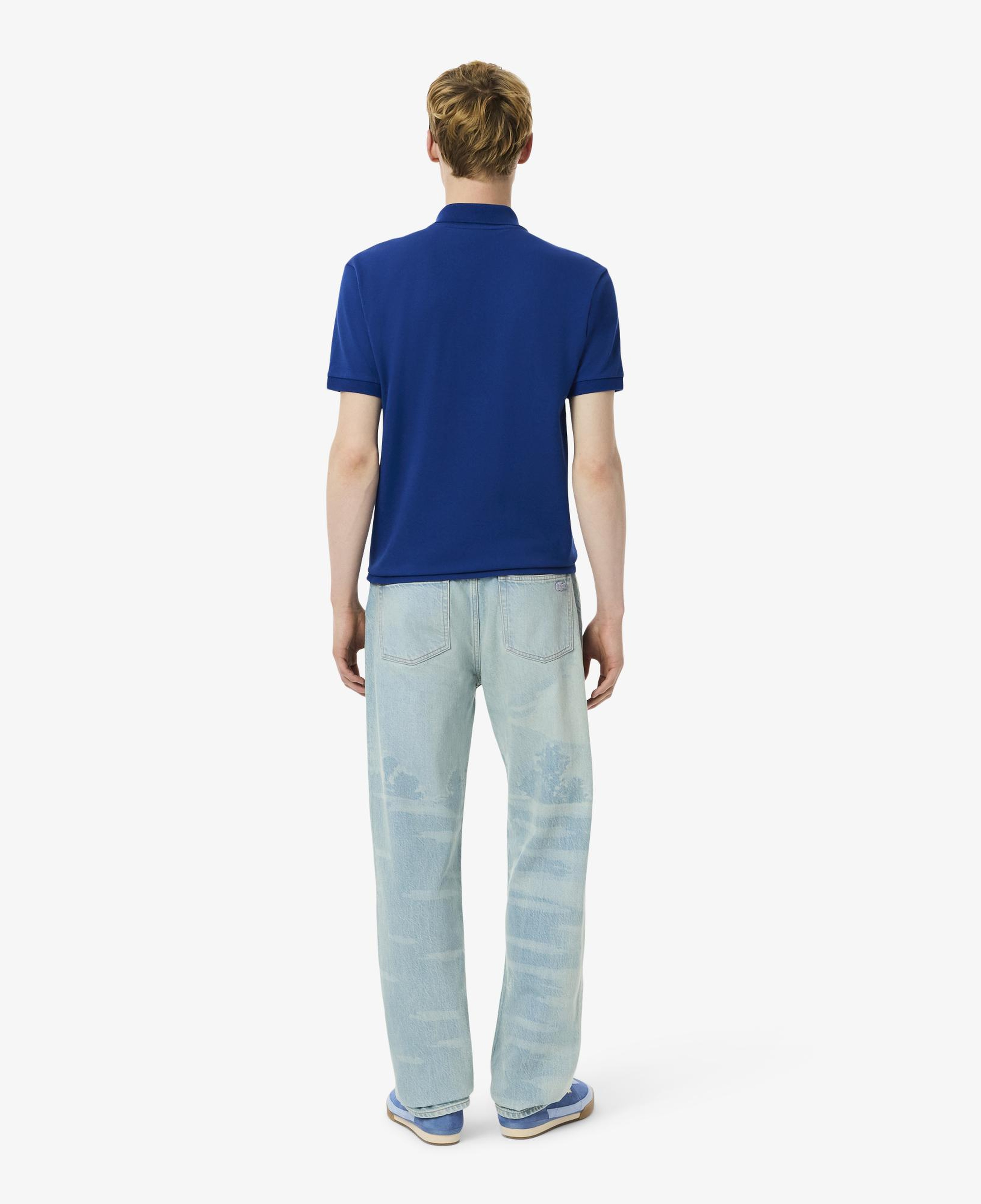 Lacoste Erkek Straight Fit Baskılı Mavi Jean Pantolon