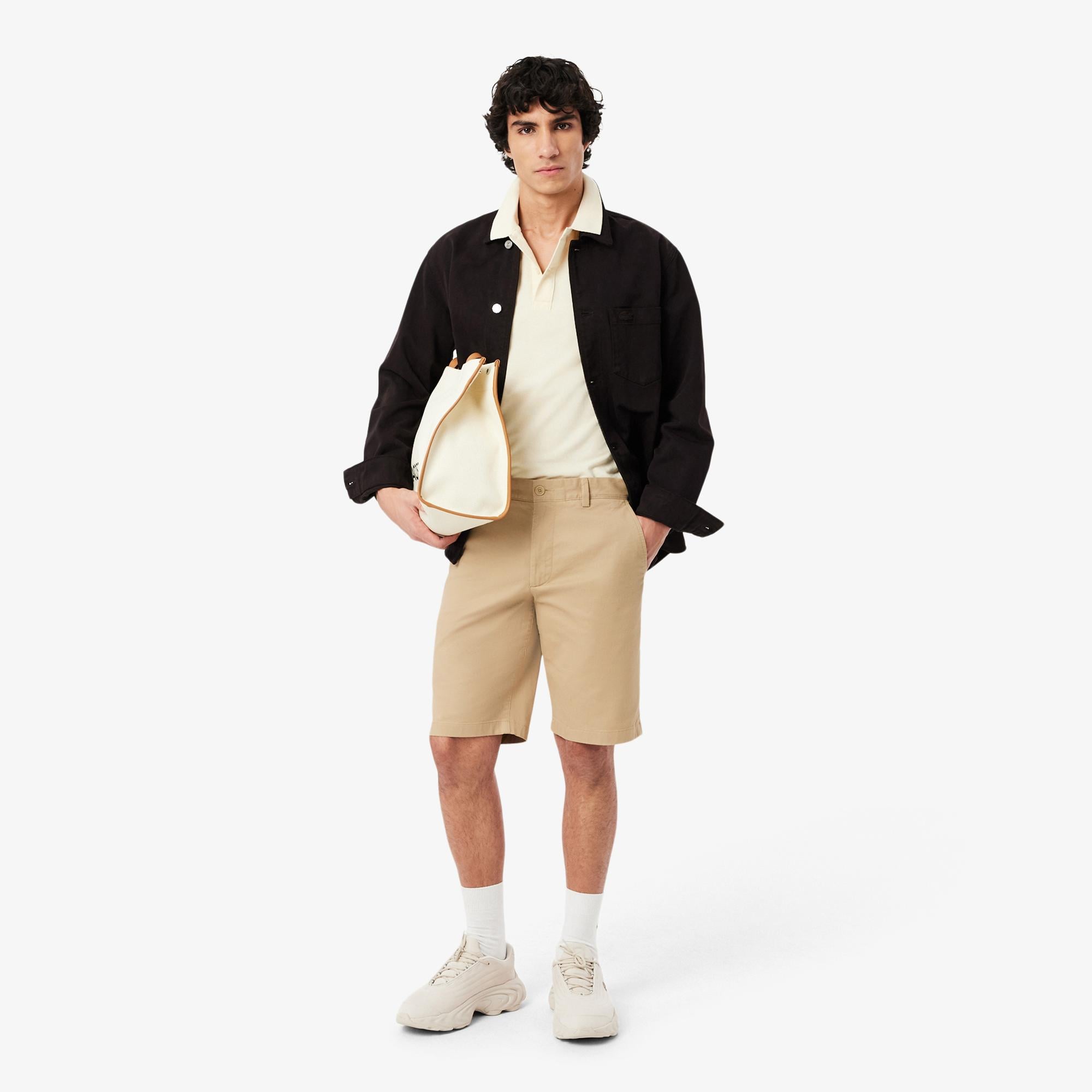 Lacoste Erkek Slim Fit Bej Bermuda Şort