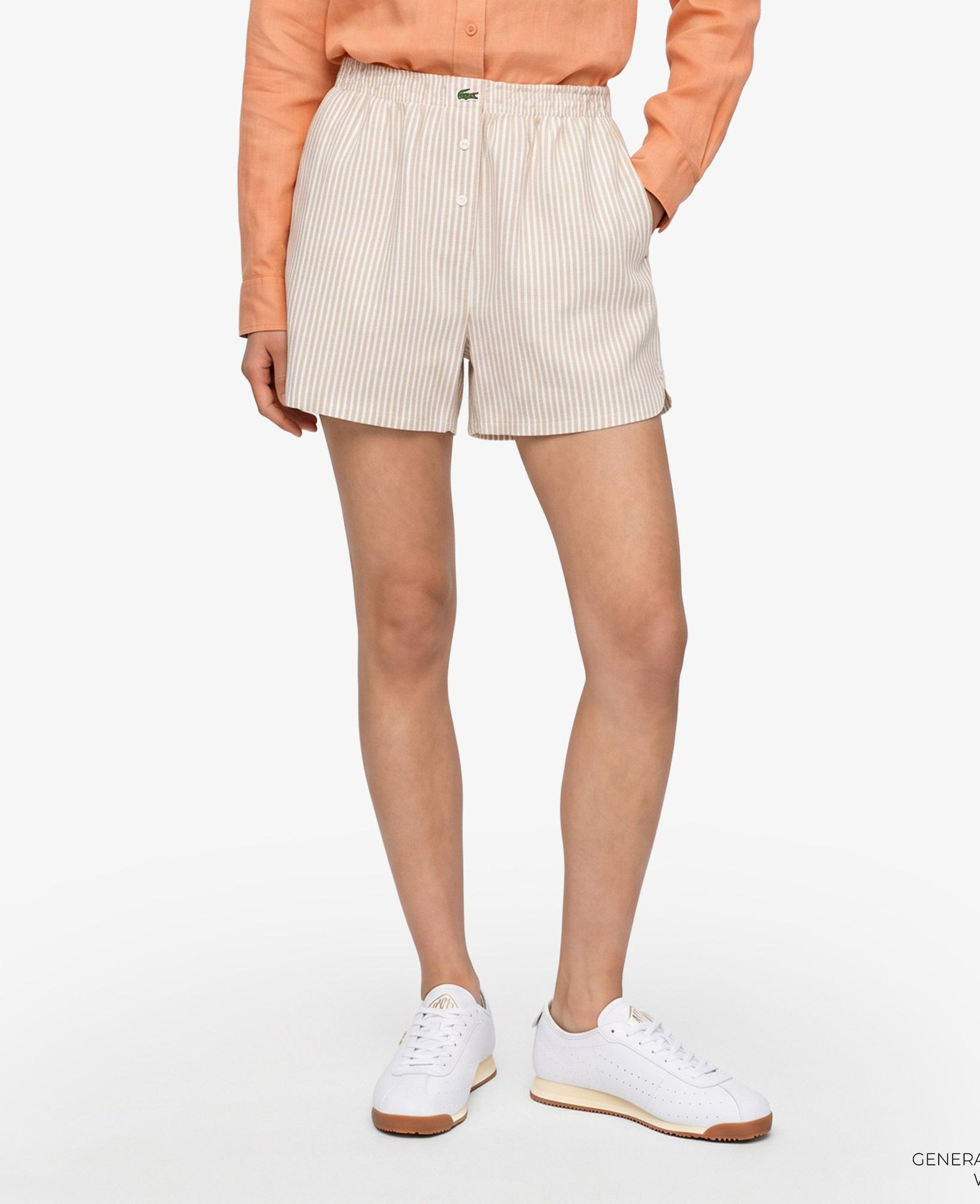 Lacoste Kadın Oversize Fit Krem Şort