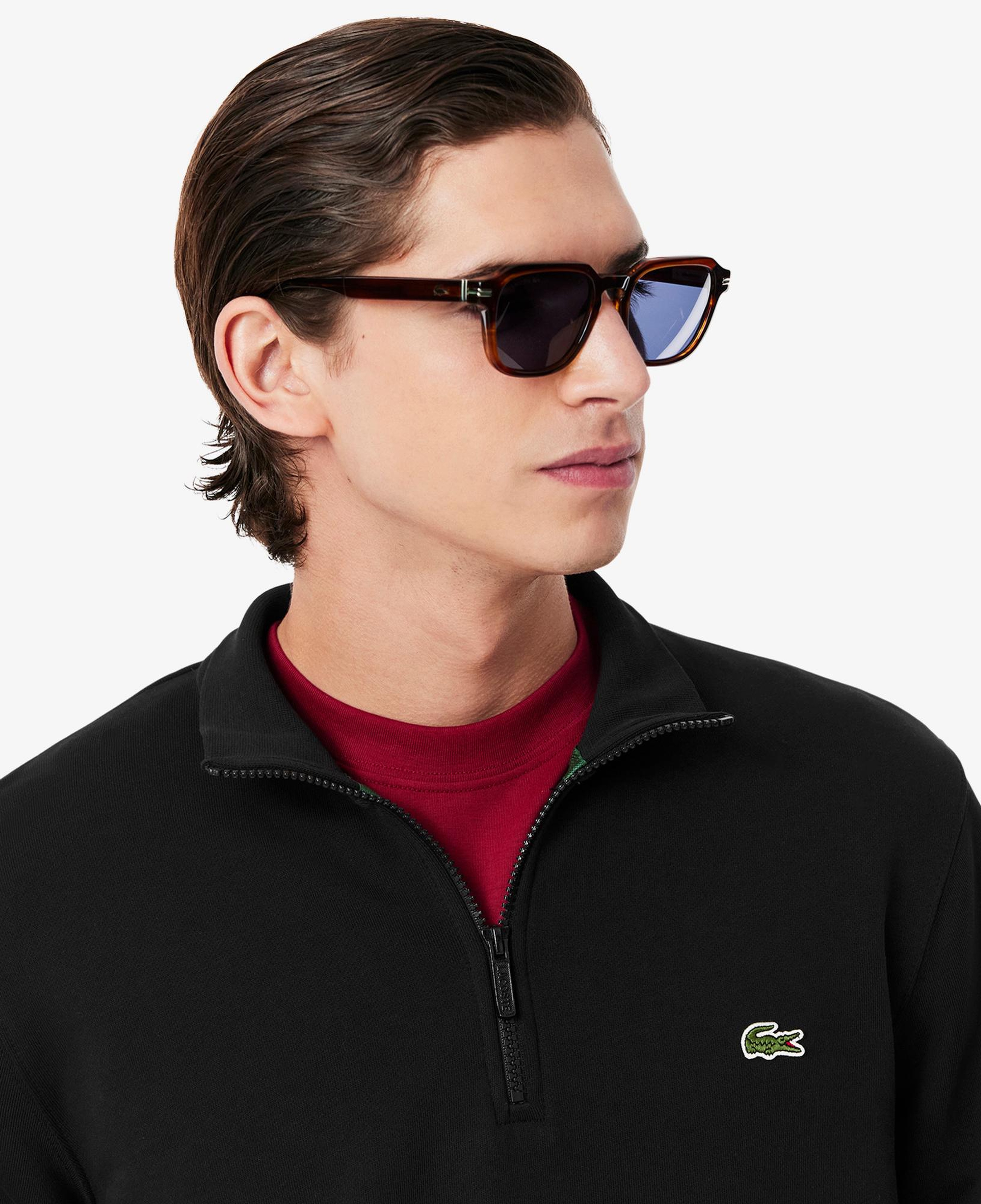 Lacoste Erkek Classic Fit Yarım Fermuarlı Siyah Sweatshirt