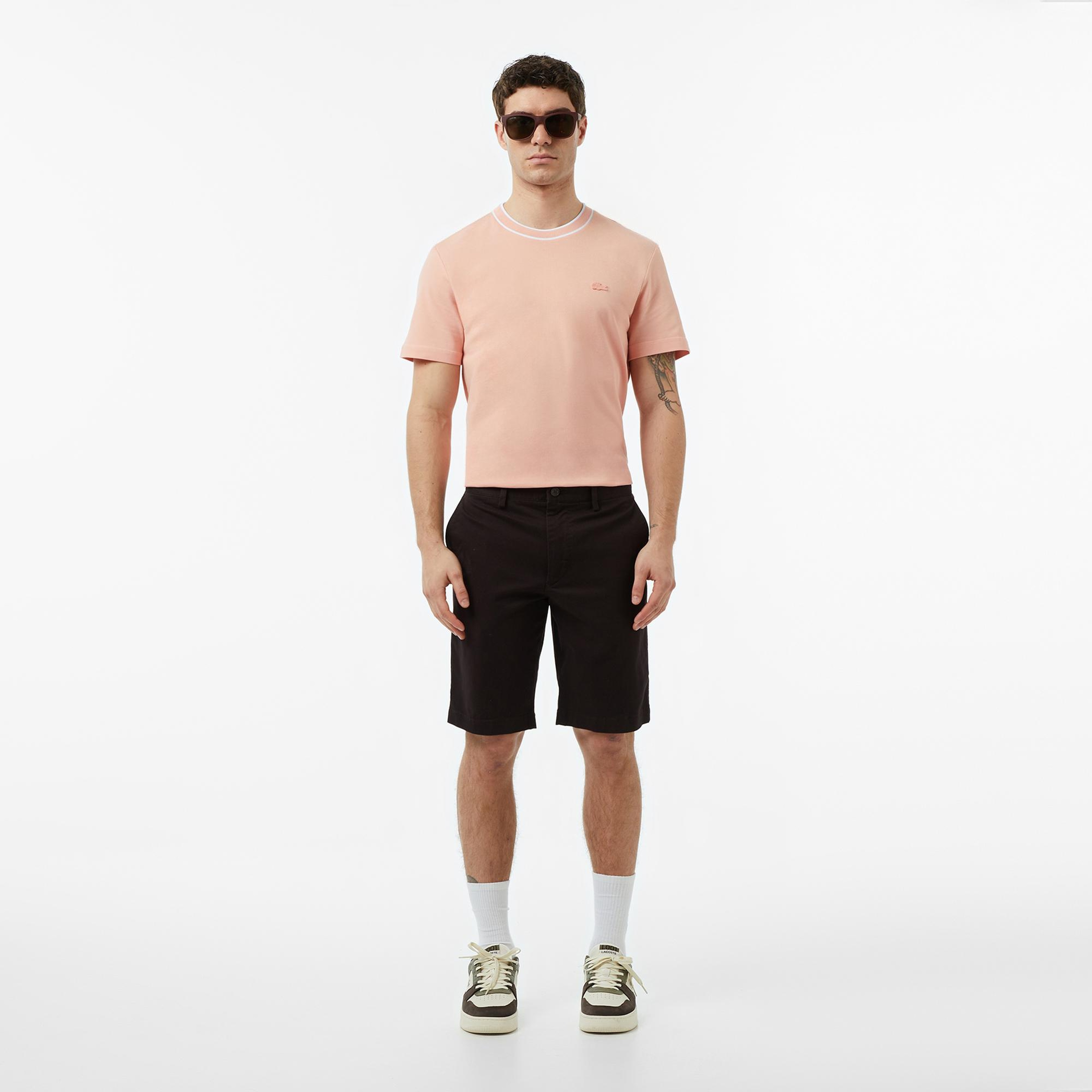 Erkek Slim Fit Koyu Kahverengi Bermuda Şort
