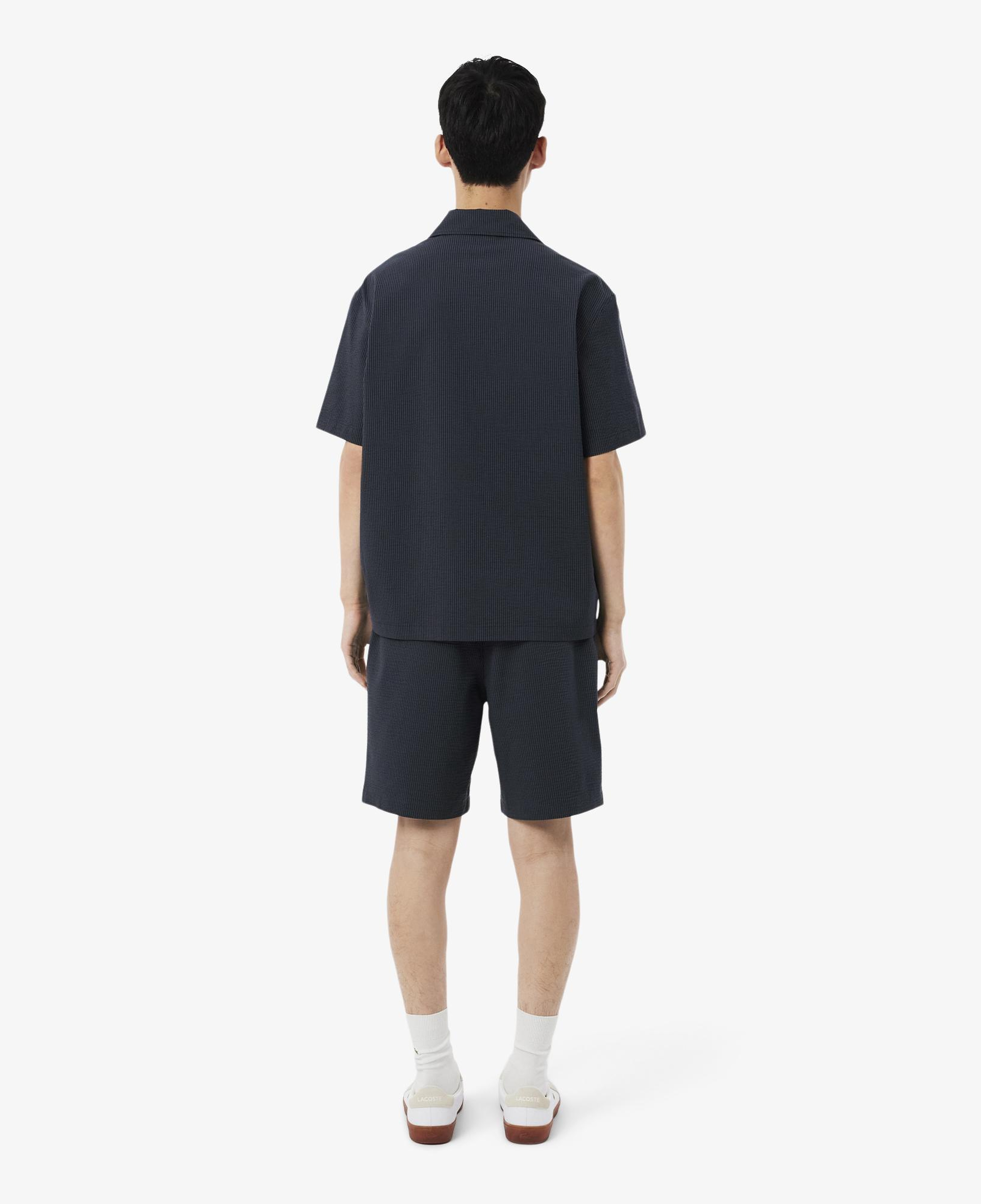 Lacoste Erkek Relaxed Fit Çizgili Siyah Şort