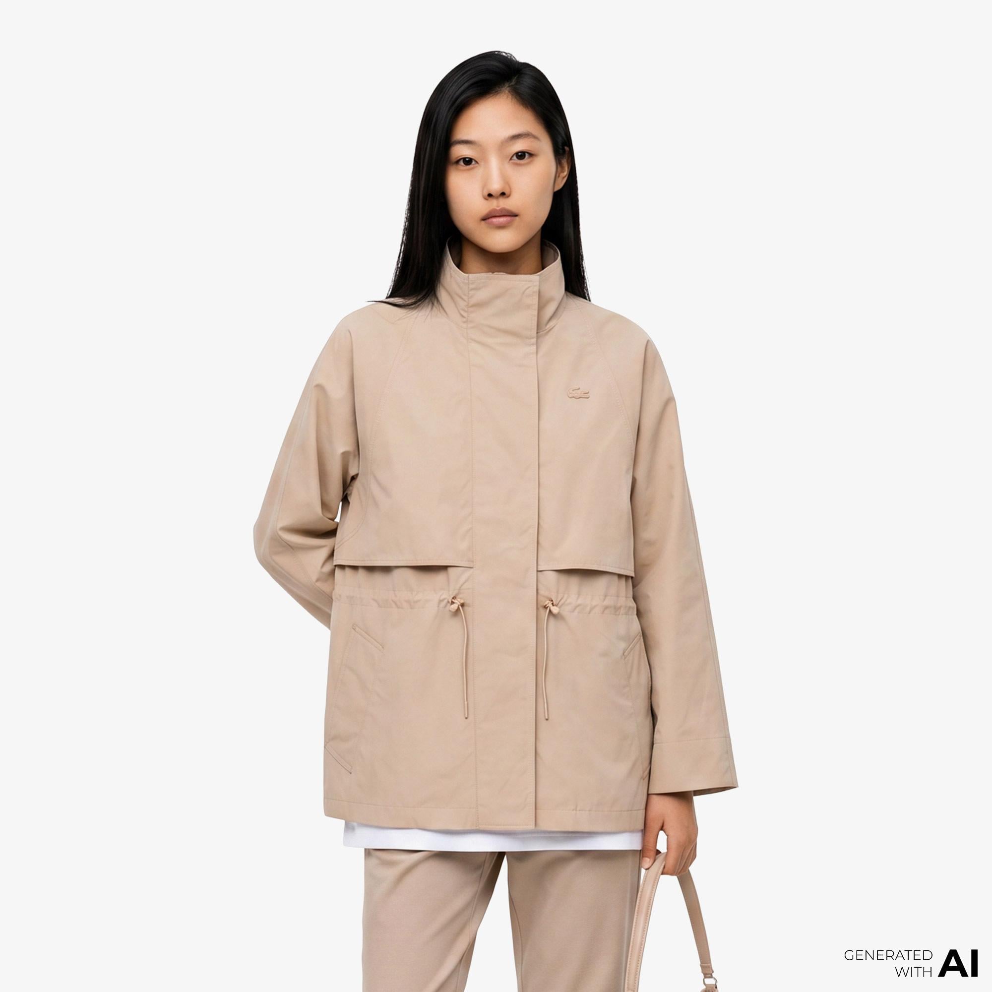 Lacoste Kadın Oversize Fit Bej Ceket