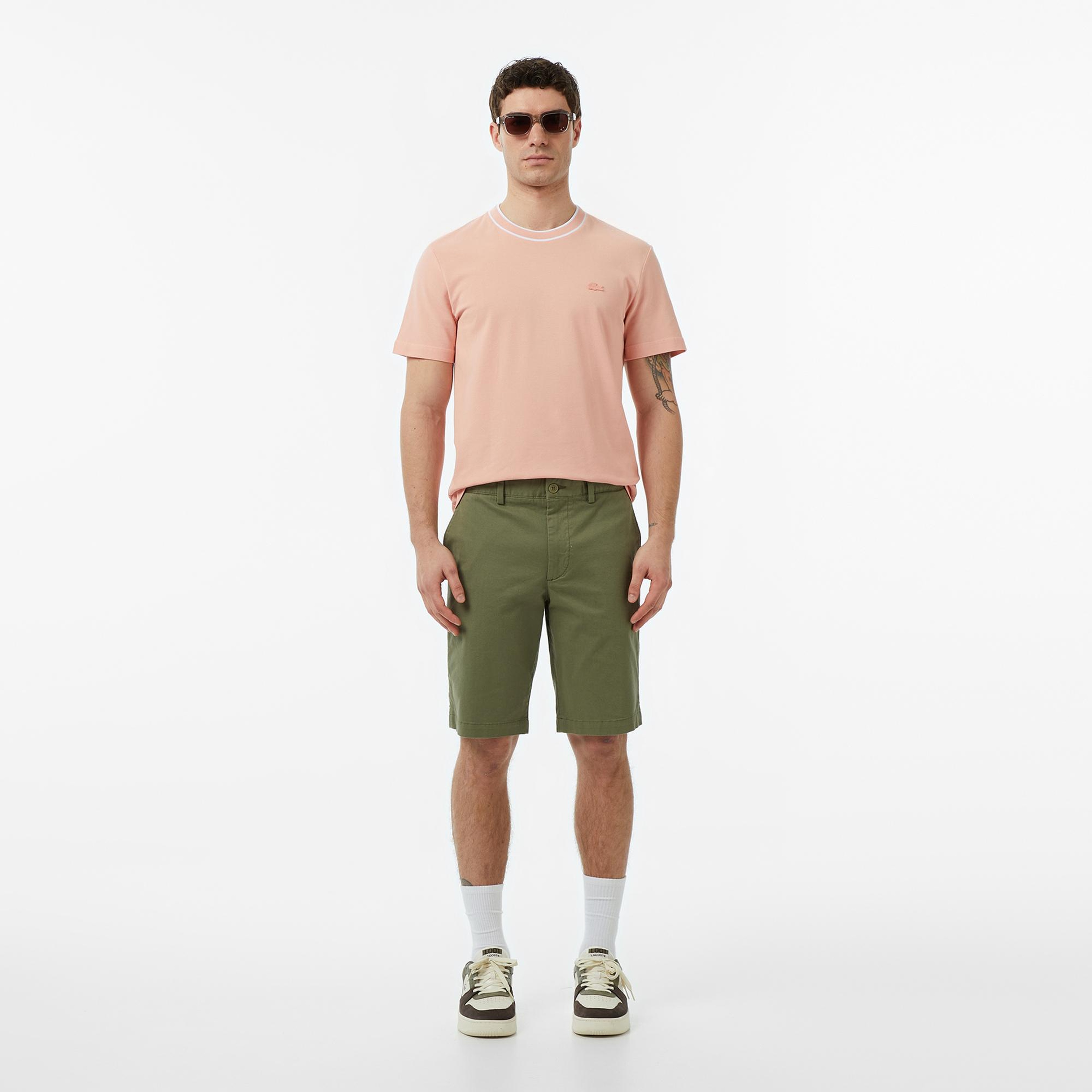 Lacoste Erkek Regular Fit Bisiklet Yaka Pembe T-Shirt