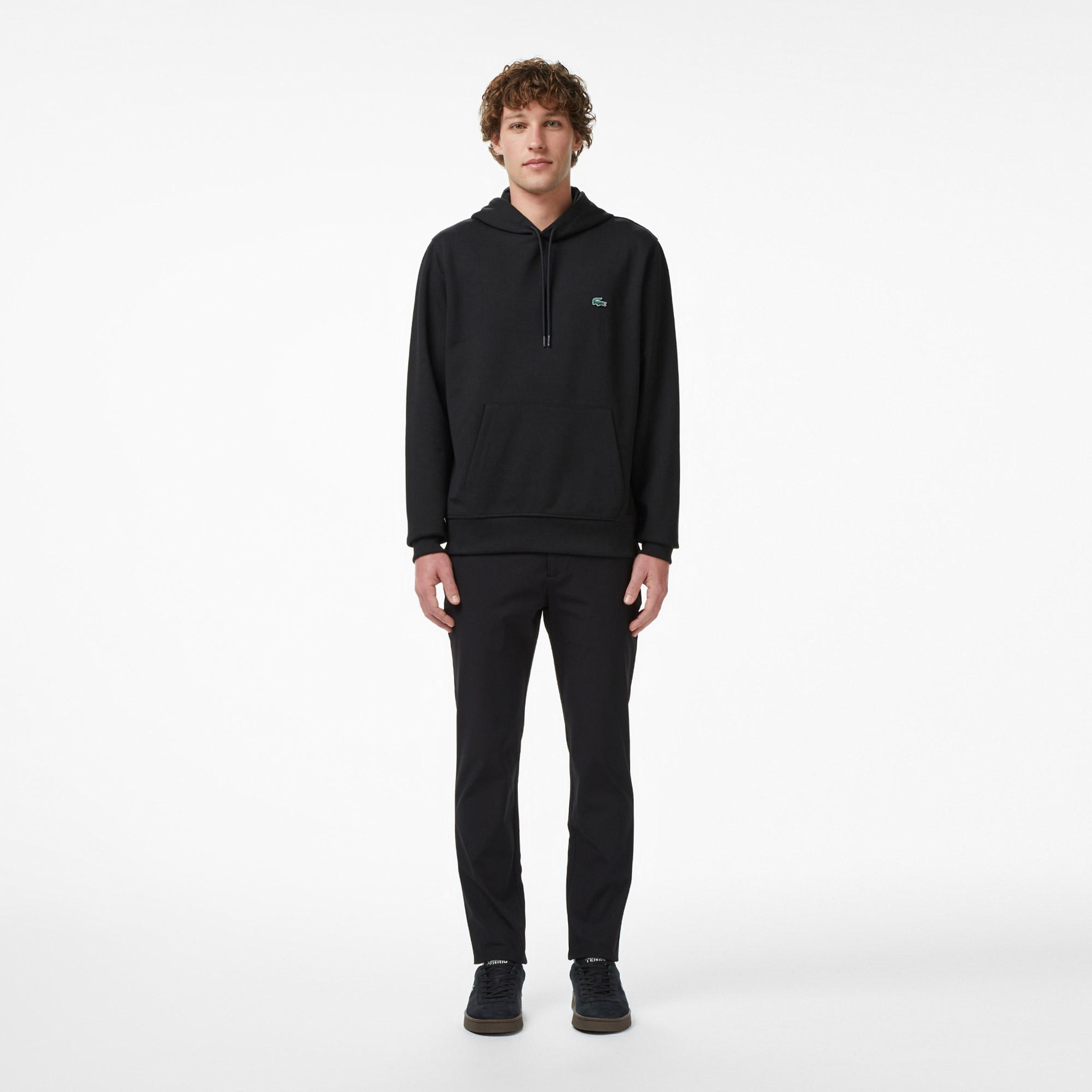 Lacoste Erkek Classic Fit Kapüşonlu Siyah Sweatshirt