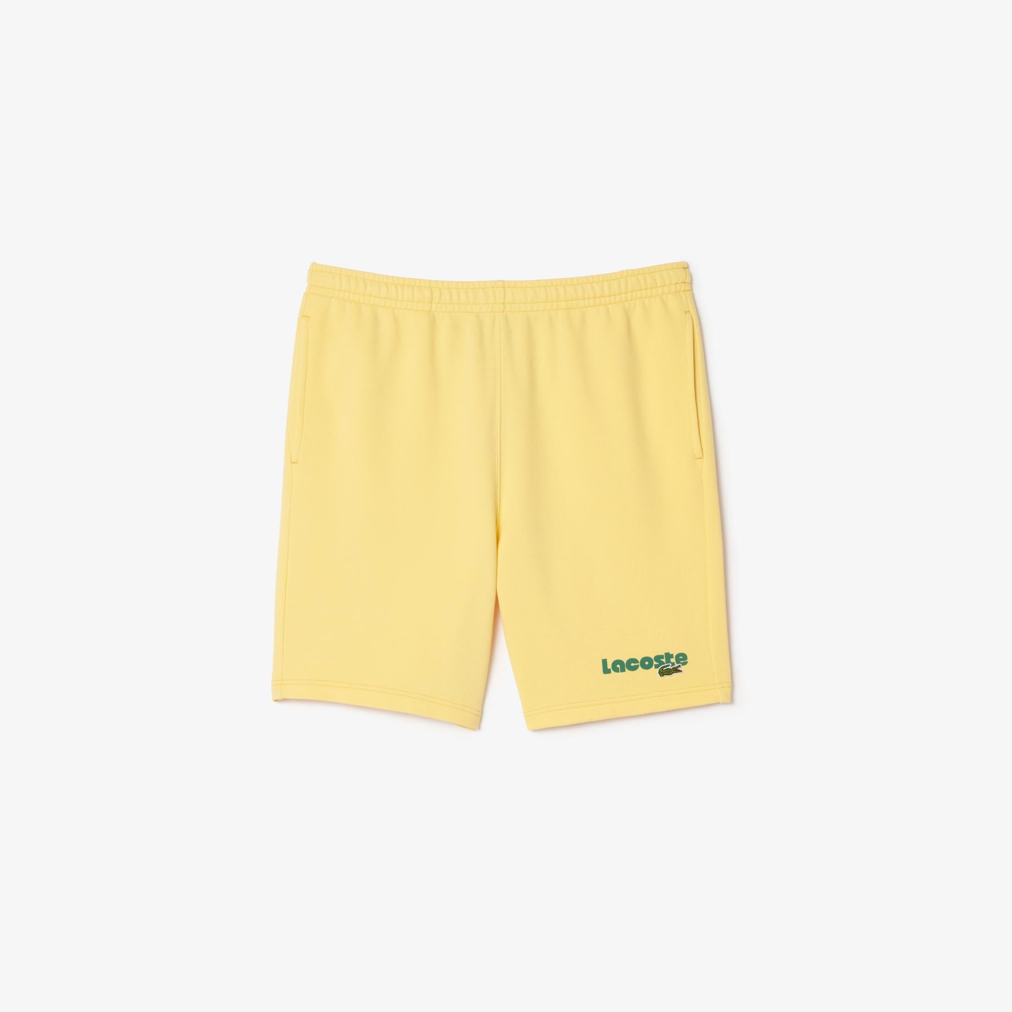 Erkek Regular Fit Baskılı Sarı Şort