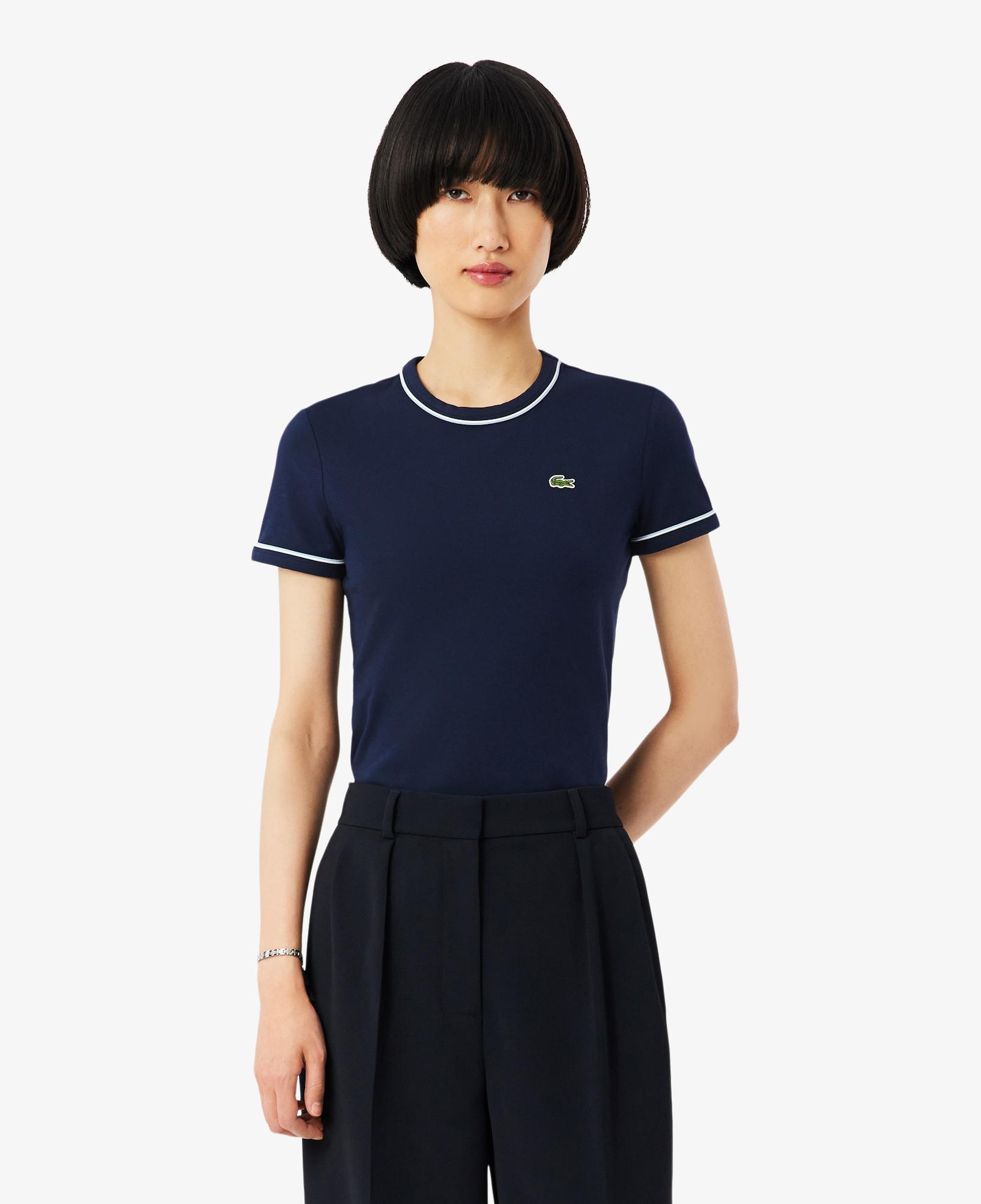 Lacoste Kadın Slim Fit Bisiklet Yaka Lacivert T-Shirt